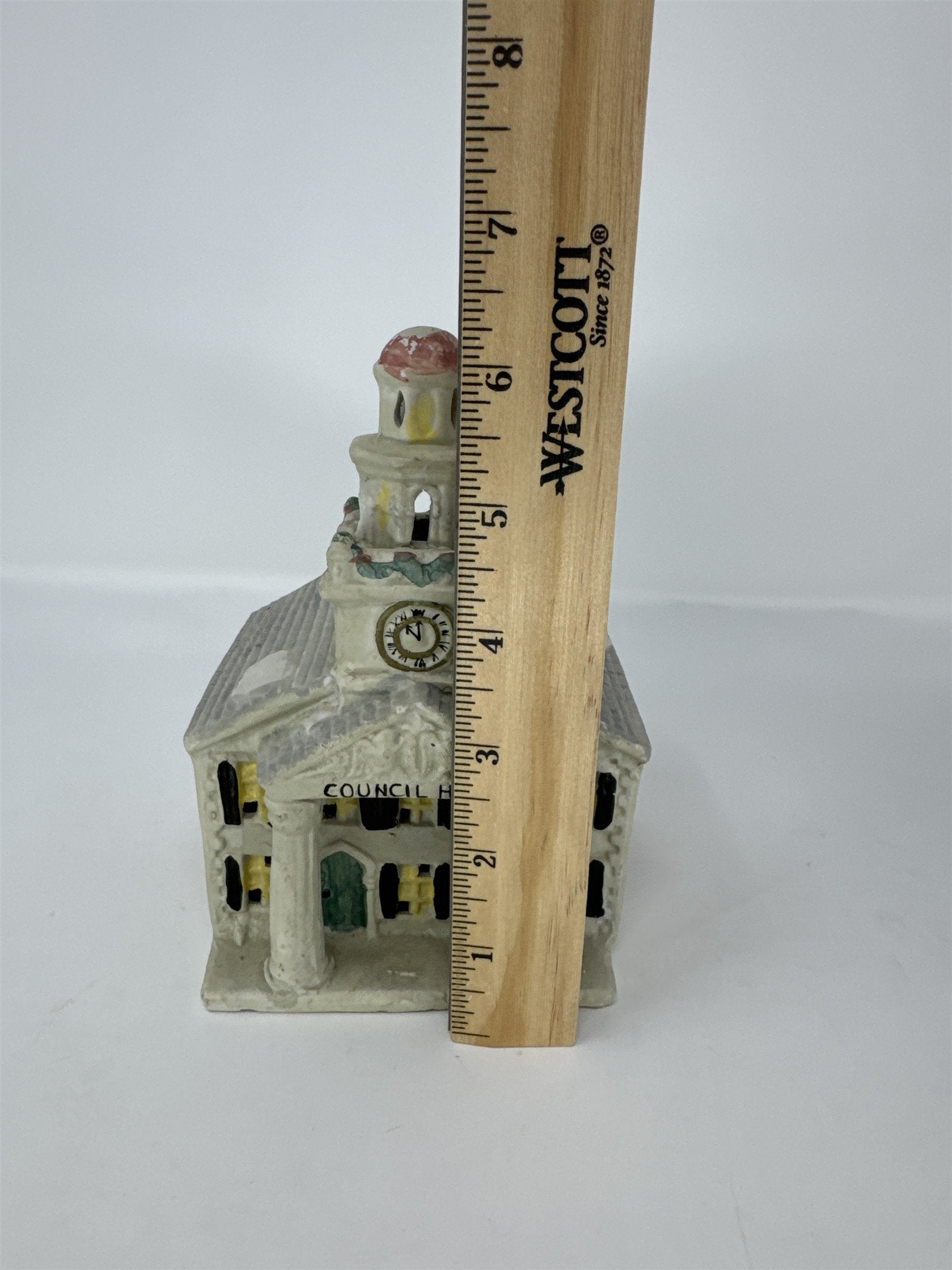Vintage Mann Council House Ceramic Christmas Village Building MCMXCV 1995