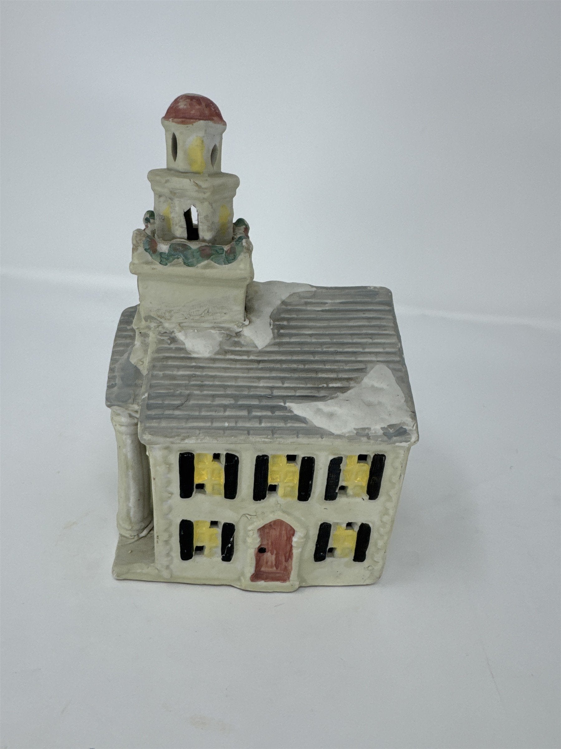 Vintage Mann Council House Ceramic Christmas Village Building MCMXCV 1995