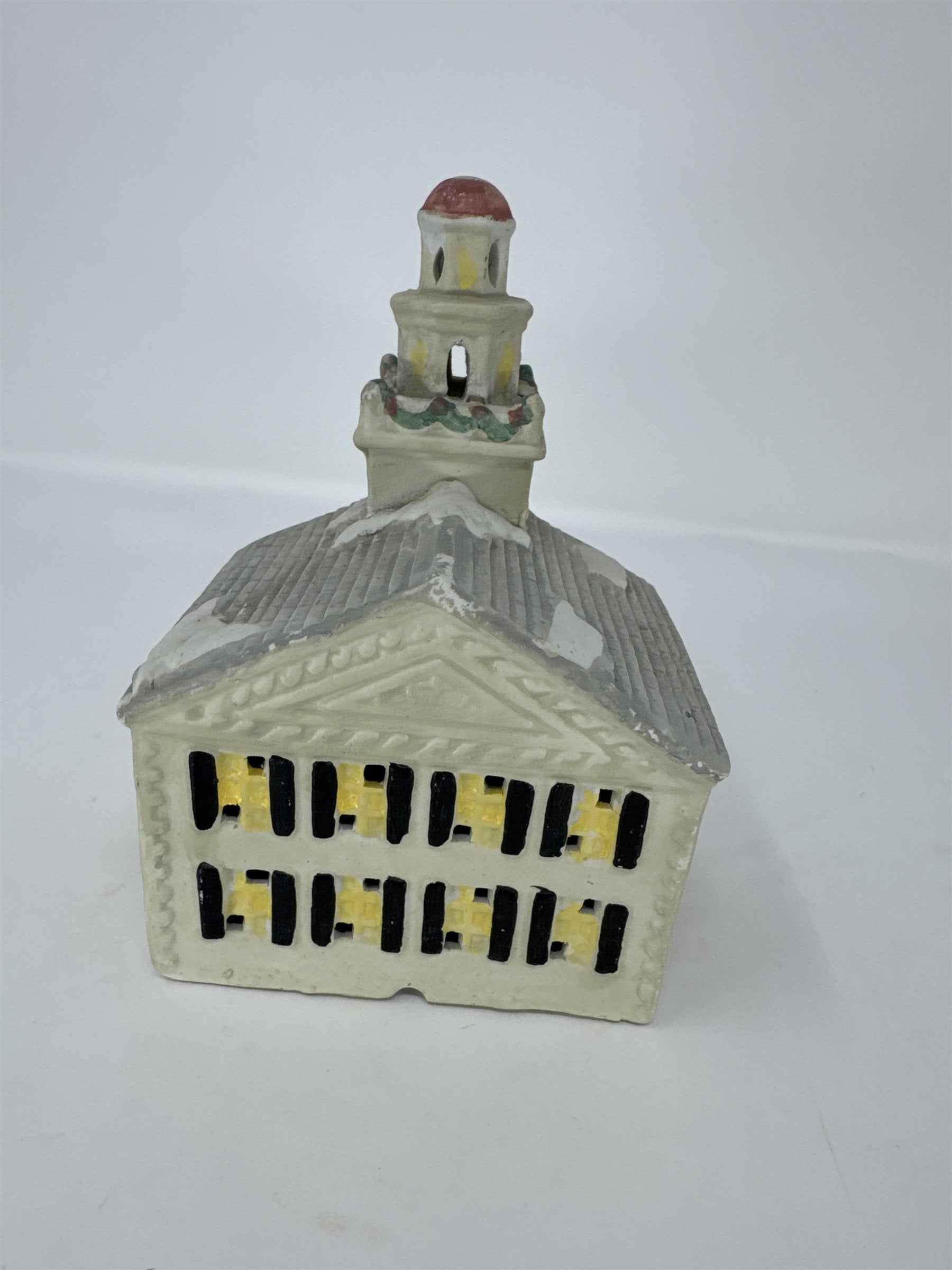 Vintage Mann Council House Ceramic Christmas Village Building MCMXCV 1995