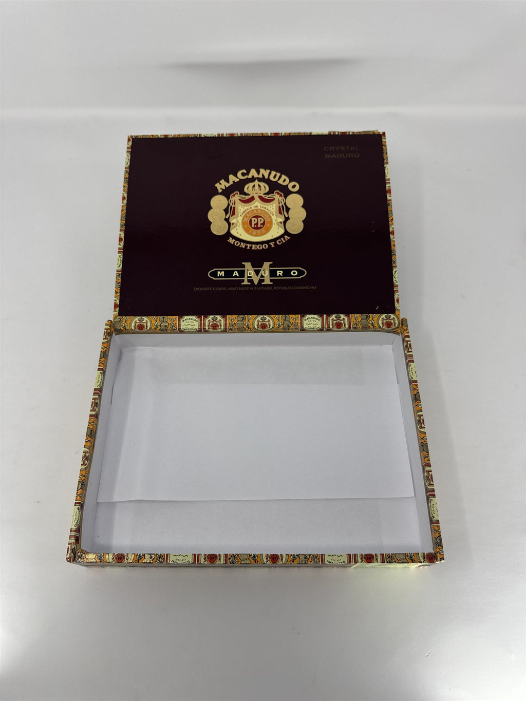 Macanudo Maduro Crystal Cigar Box Empty Wood Montego Y Cia Craft Decor