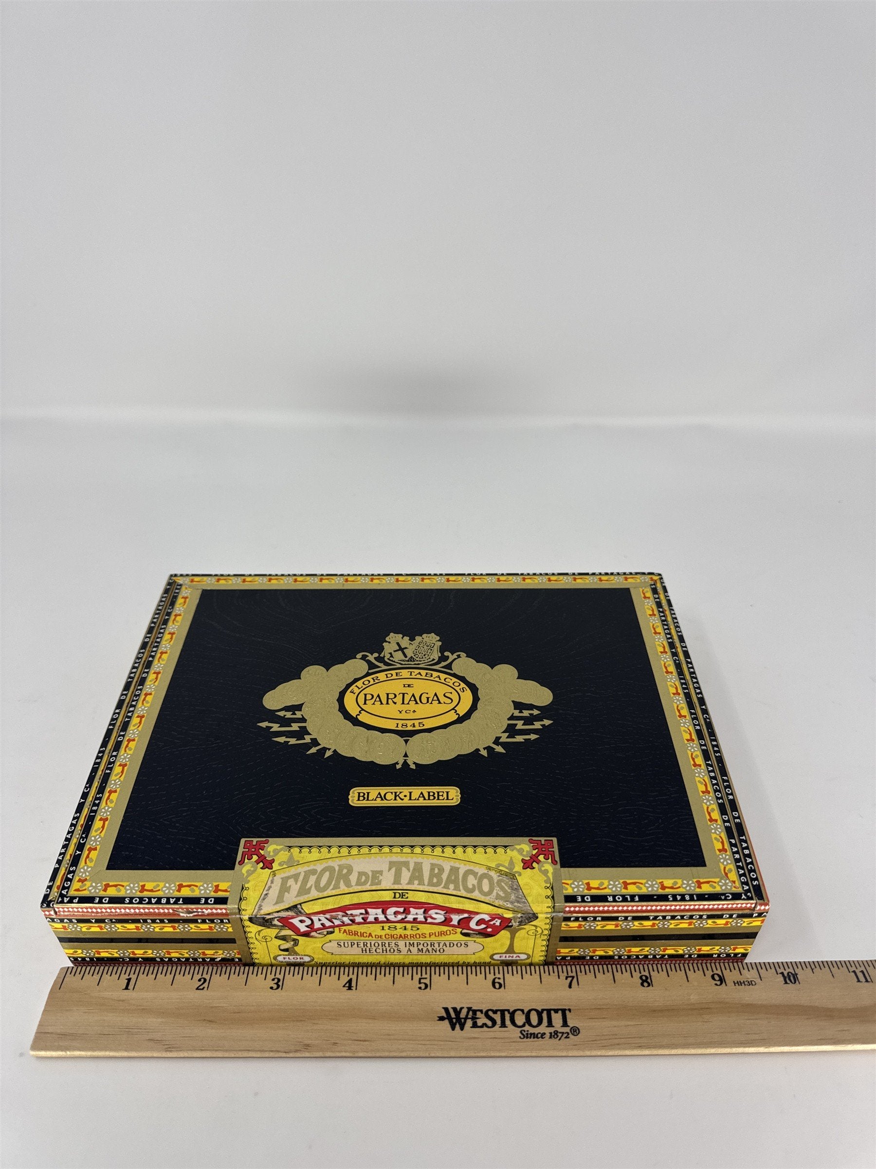 Partagas Black Label Crystal Cigar Box Empty Wood Case Craft Decor