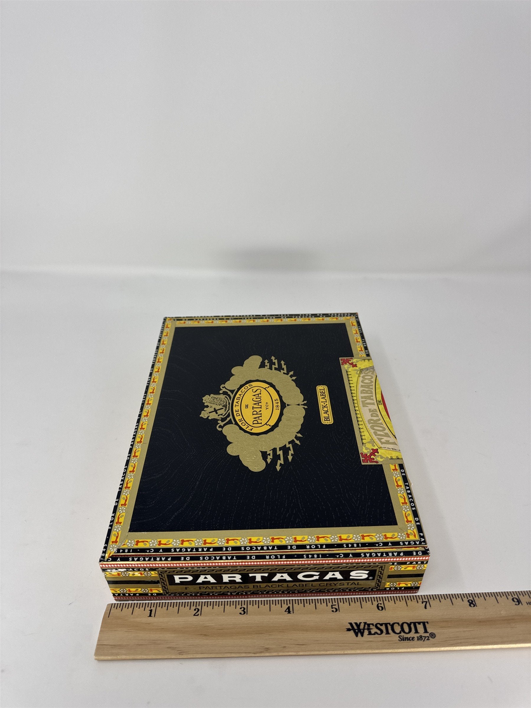 Partagas Black Label Crystal Cigar Box Empty Wood Case Craft Decor