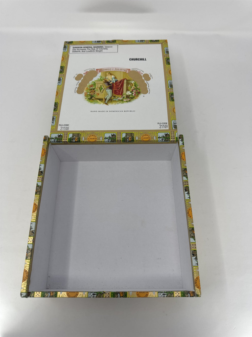 Romeo y Julieta Churchill Cigar Box Empty Wood Stash Box Craft