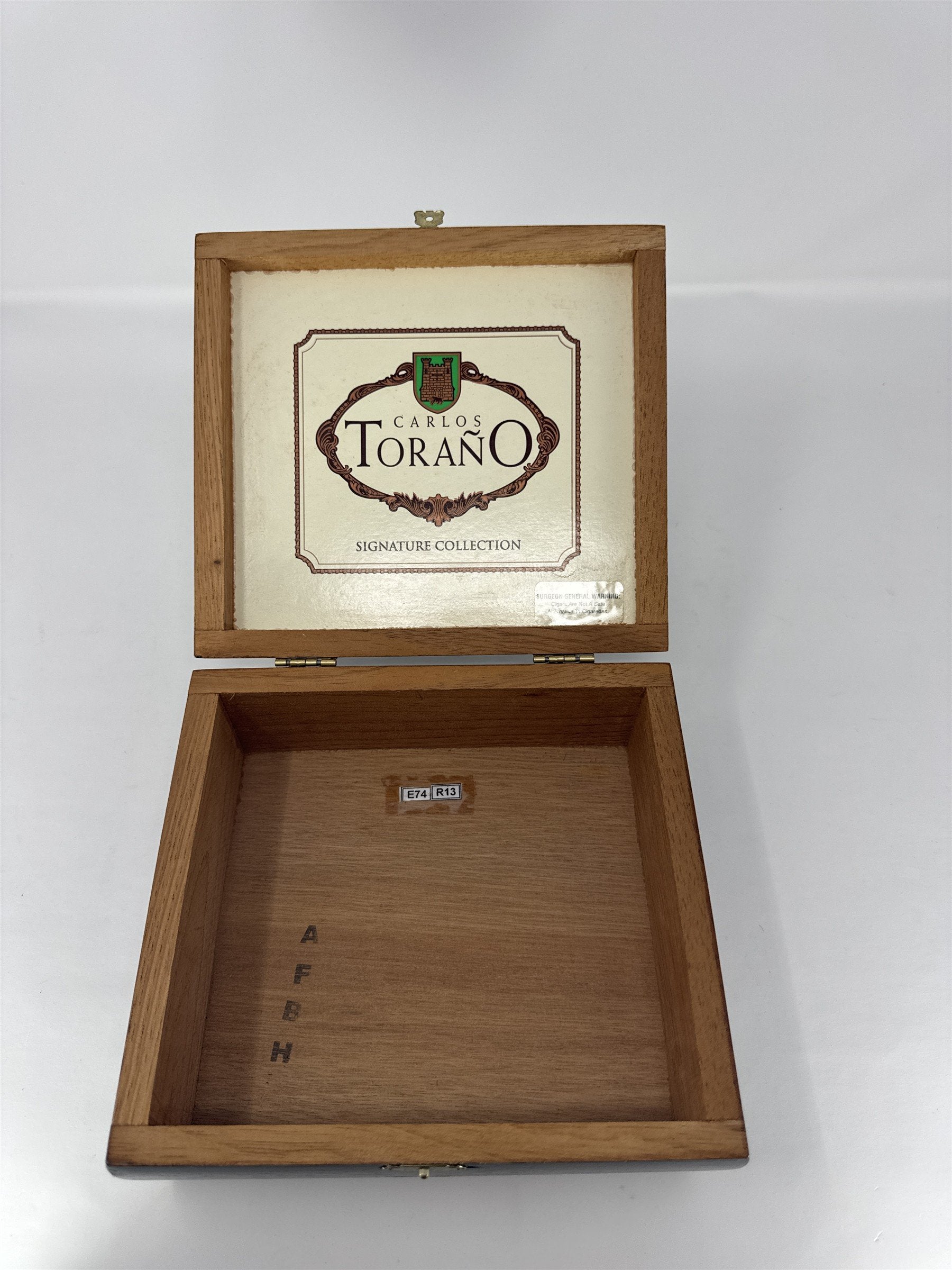 Carlos Torano Signature Collection Toro Cigar Box Empty Black Wood Craft