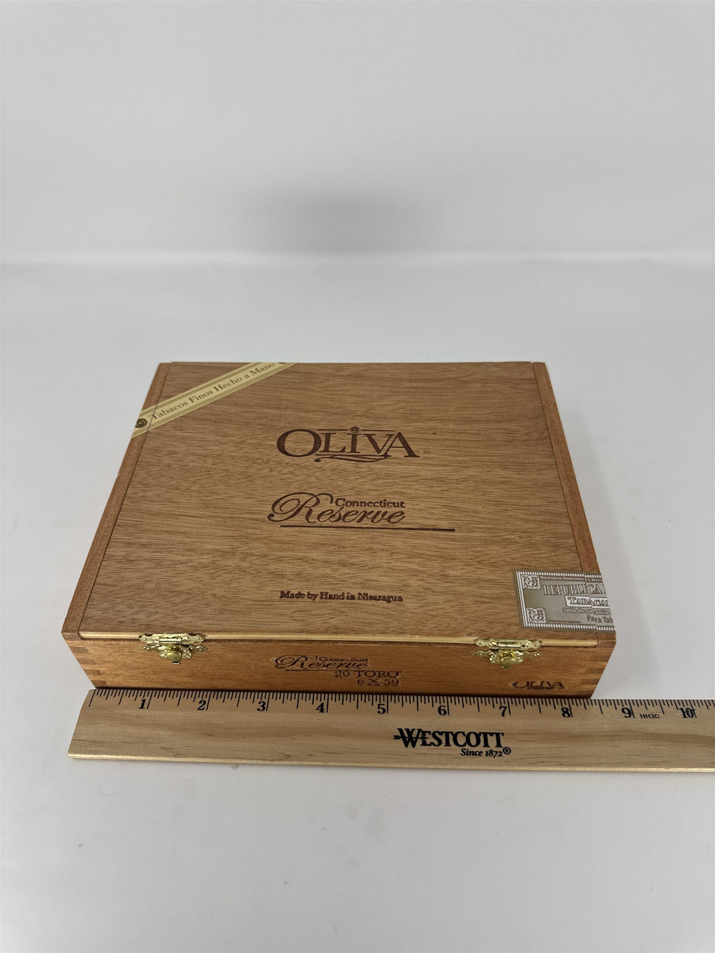 Oliva Connecticut Reserve Toro Cigar Box Empty Wood Nicaragua Storage Craft DIY