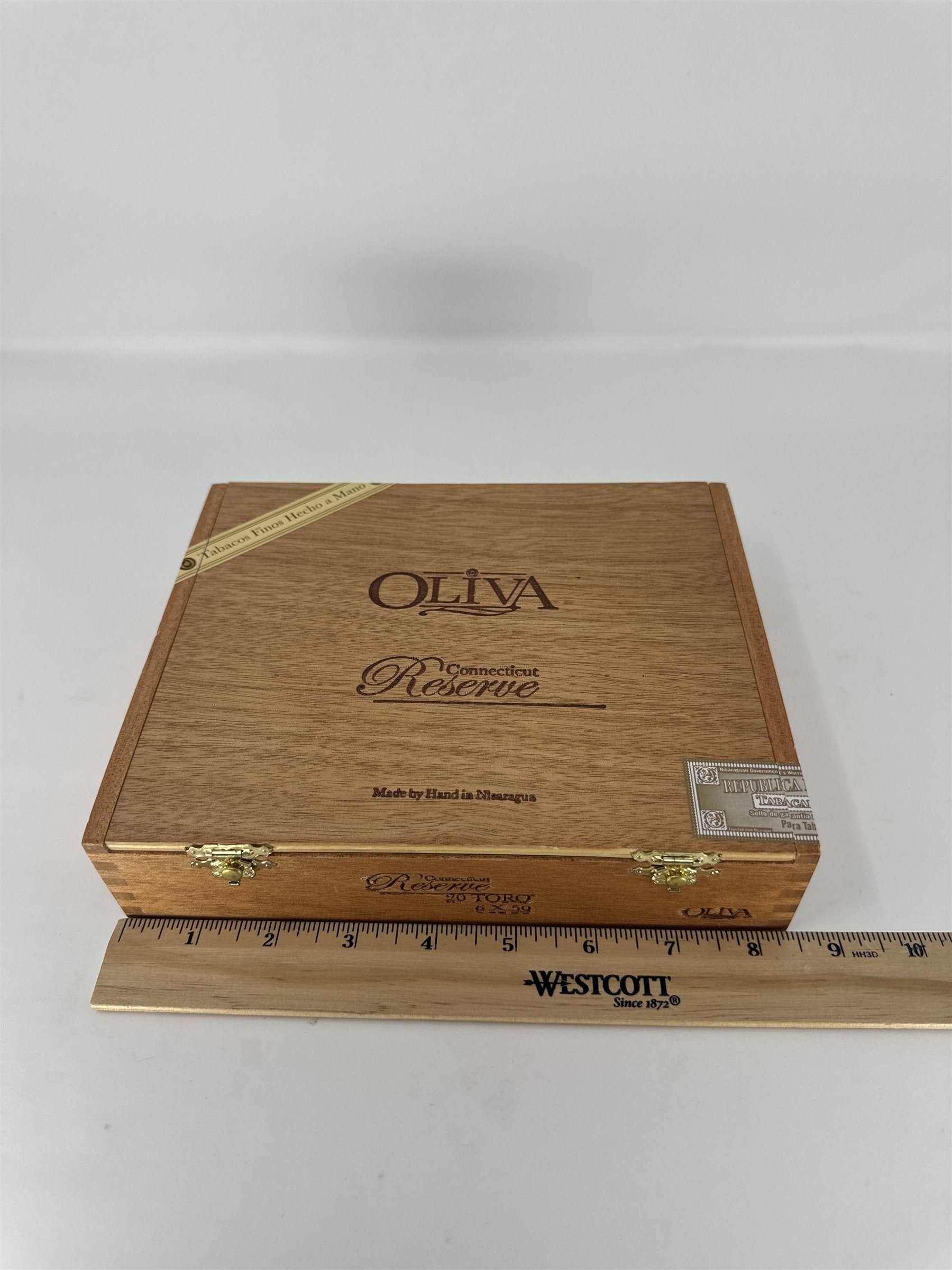 Oliva Connecticut Reserve Toro Cigar Box Empty Wood Nicaragua Storage Craft DIY