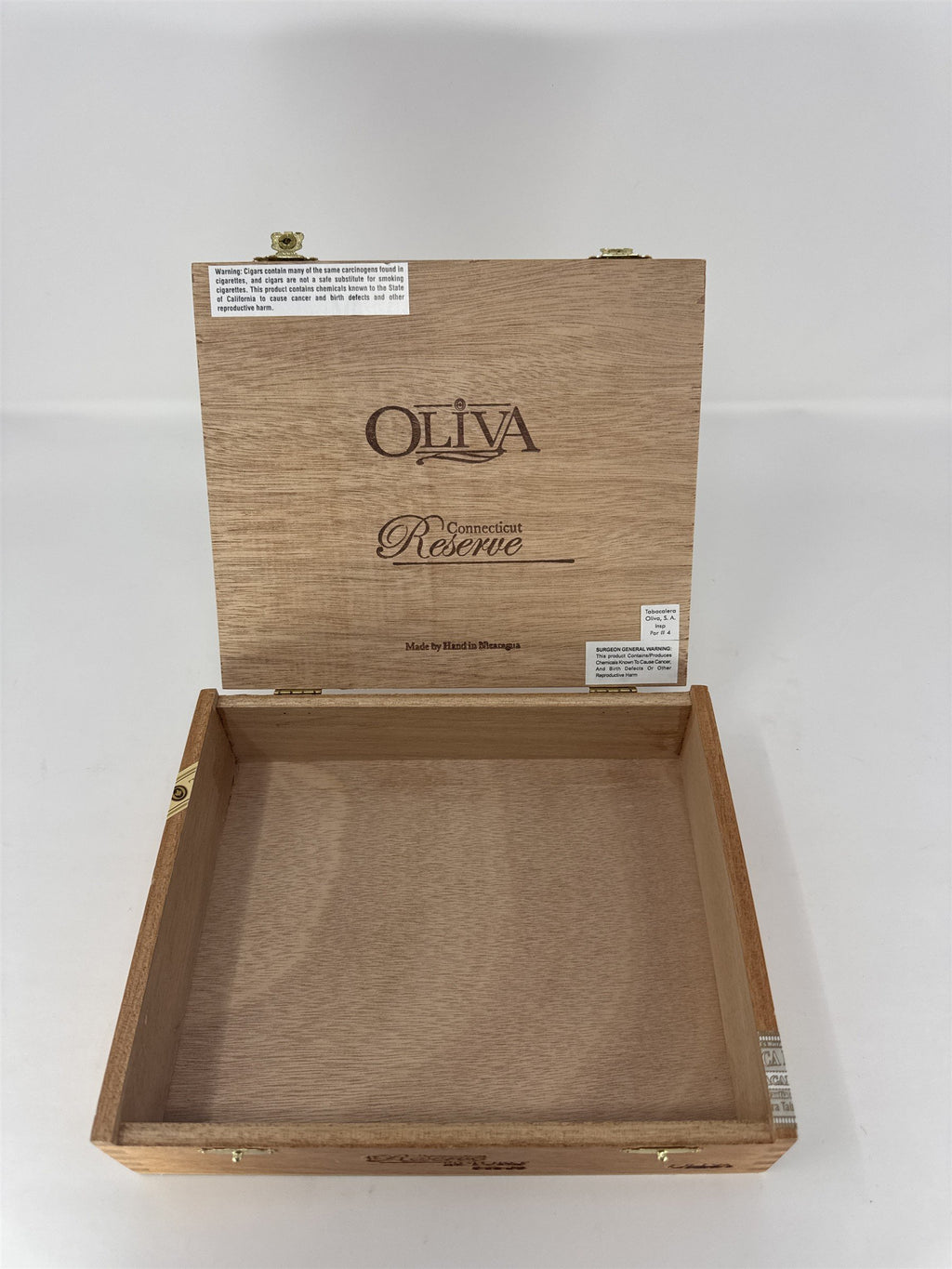 Oliva Connecticut Reserve Toro Cigar Box Empty Wood Nicaragua Storage Craft DIY