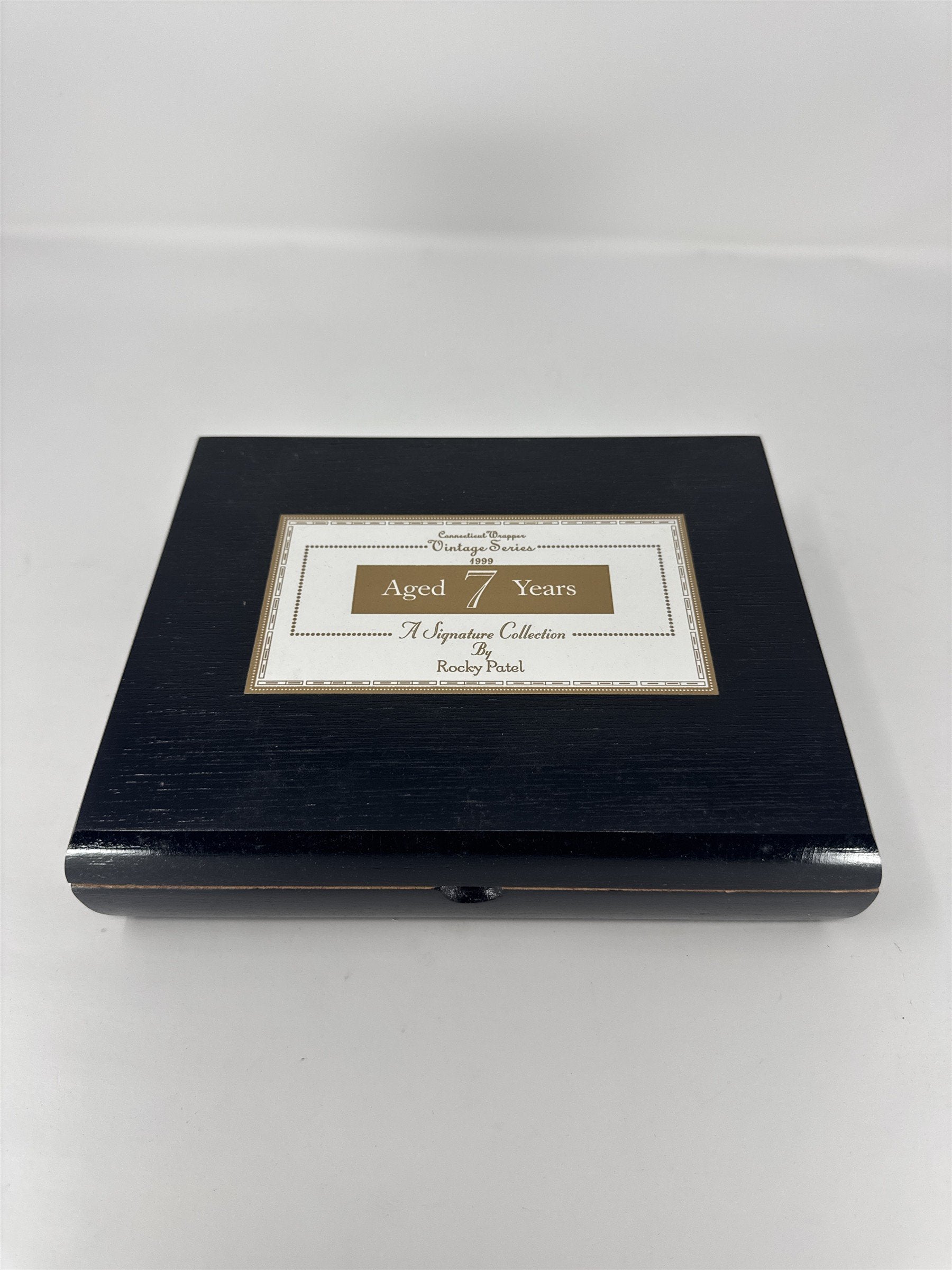 Rocky Patel Vintage Series 1999 Aged 7 Years Cigar Box Empty Black Wood Torpedo