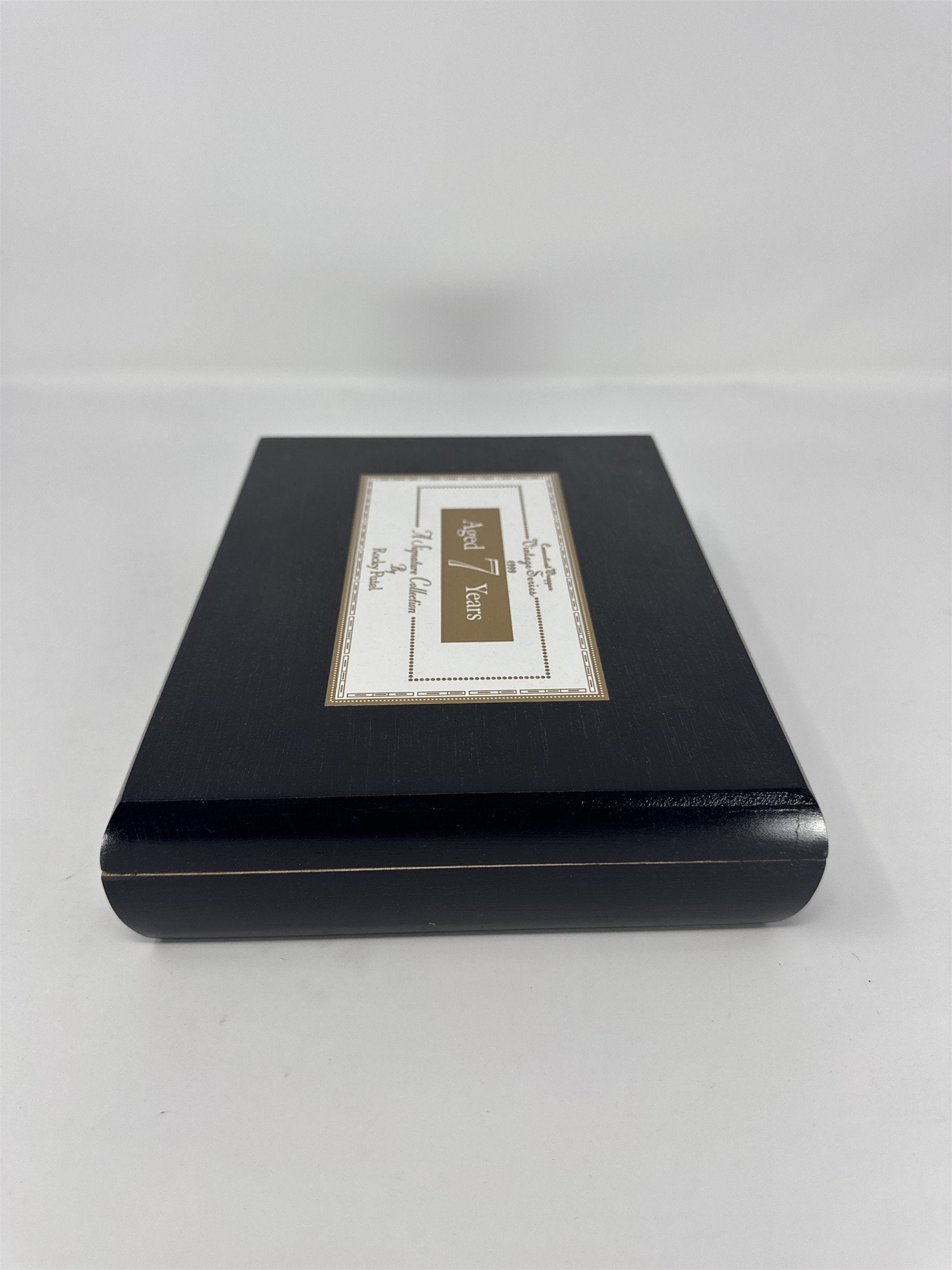 Rocky Patel Vintage Series 1999 Aged 7 Years Cigar Box Empty Black Wood Torpedo