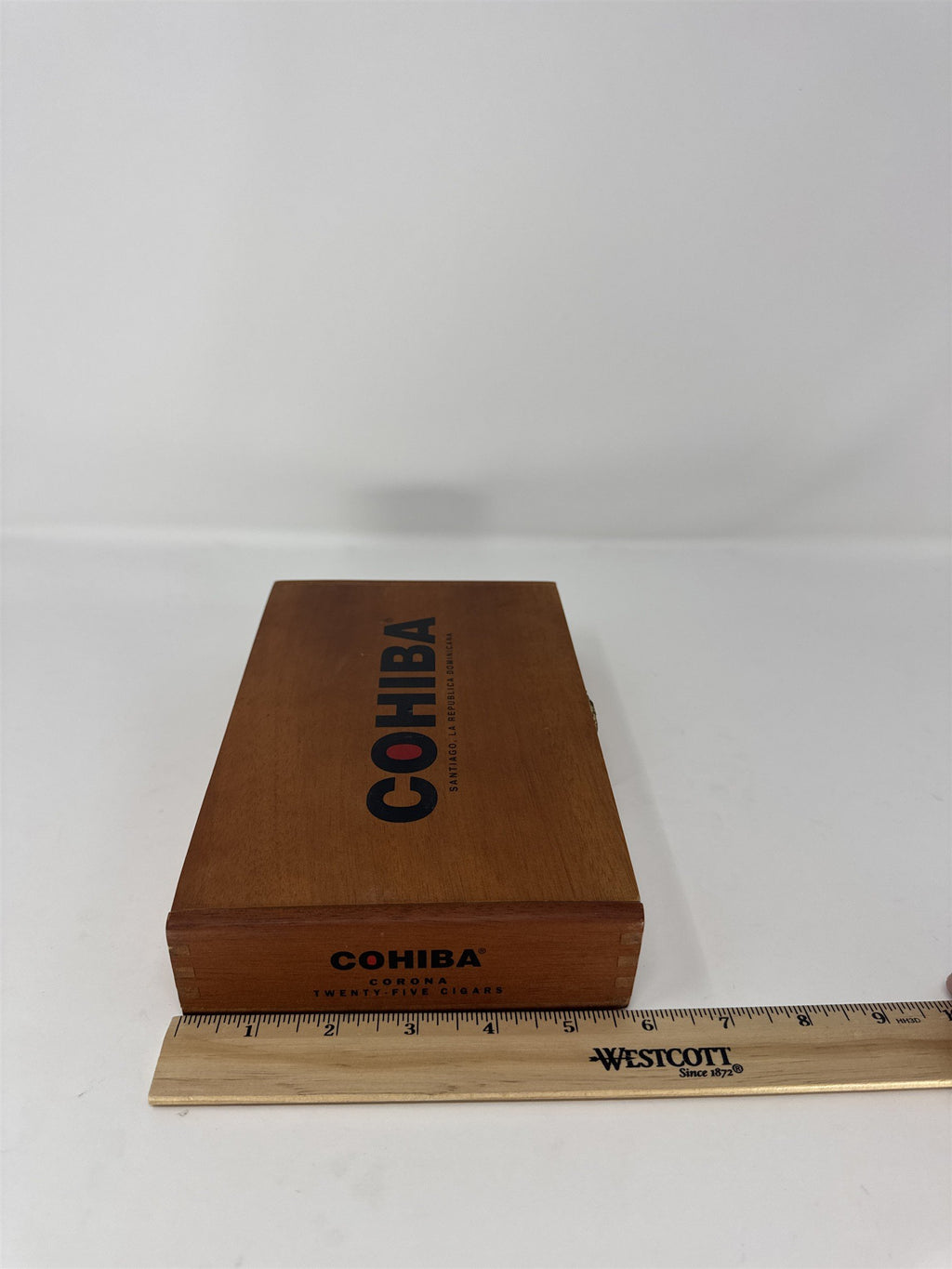 Cohiba Corona Cigar Box Empty Wood Storage Craft Santiago Republica Dominicana