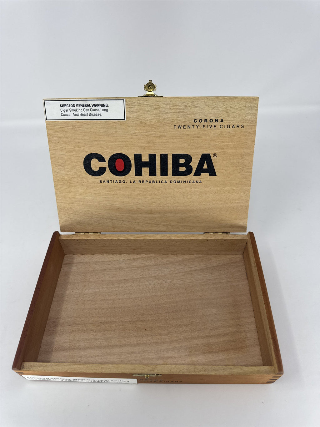 Cohiba Corona Cigar Box Empty Wood Storage Craft Santiago Republica Dominicana