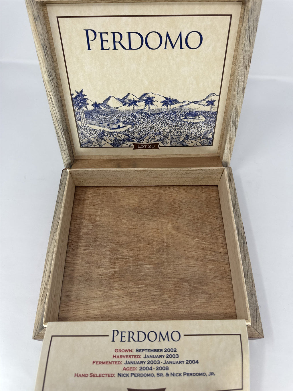 Perdomo Maduro Churchill Cigar Box Empty Wood Nicaragua Storage DIY Craft
