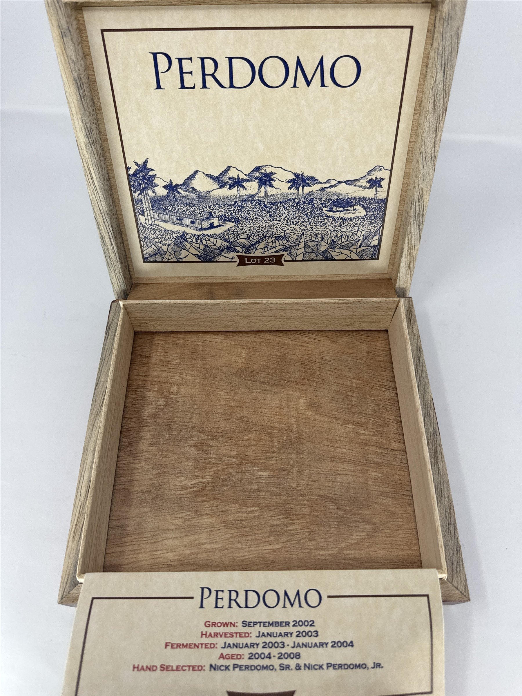 Perdomo Maduro Churchill Cigar Box Empty Wood Nicaragua Storage DIY Craft