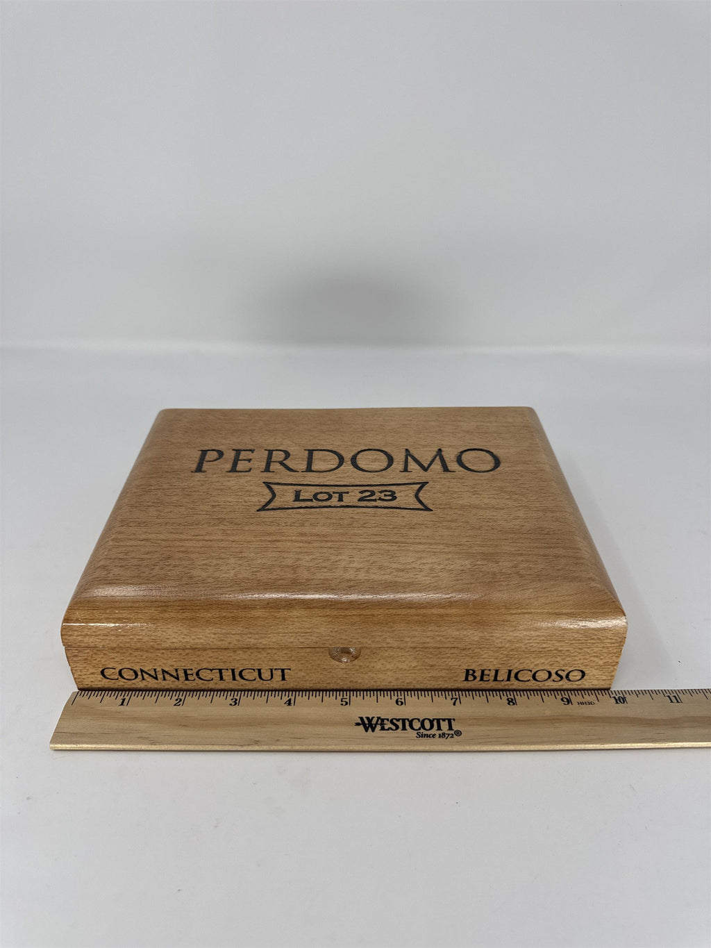 Perdomo #23 Belicoso Connecticut Cigar Box Empty Wood Nicaragua Storage Craft