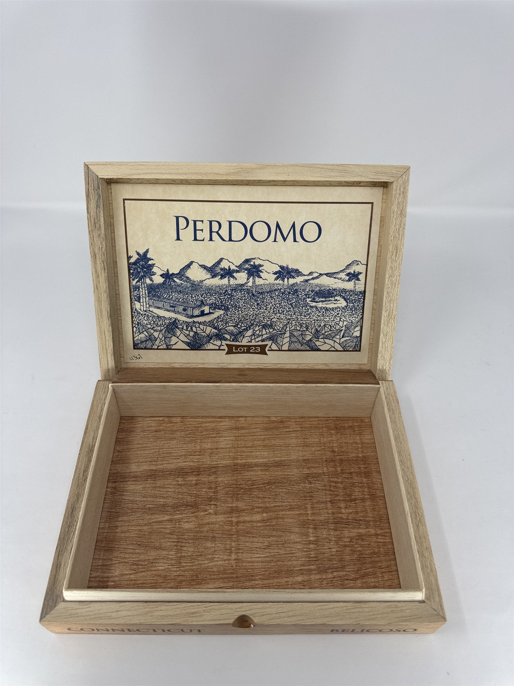 Perdomo #23 Belicoso Connecticut Cigar Box Empty Wood Nicaragua Storage Craft