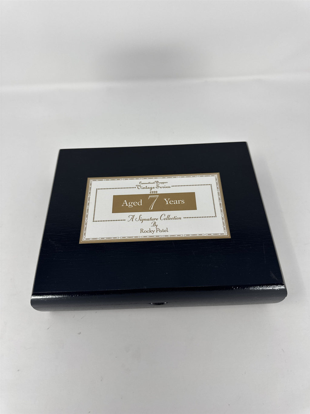 Rocky Patel Vintage Series 1999 Aged 7 Years Cigar Box Empty Black Wood Torpedo