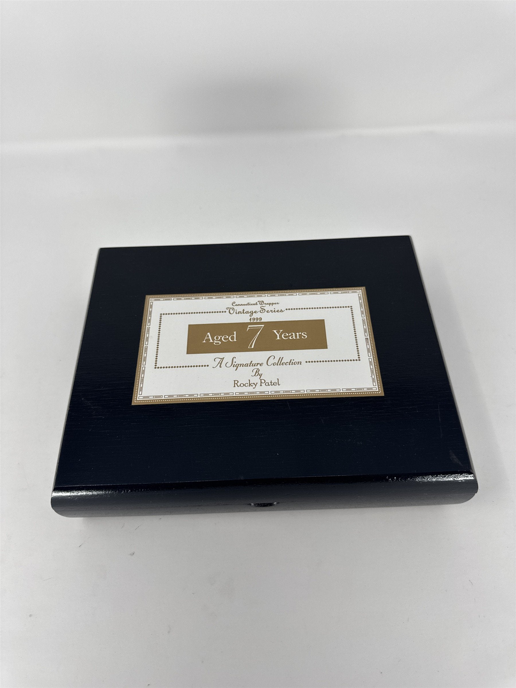 Rocky Patel Vintage Series 1999 Aged 7 Years Cigar Box Empty Black Wood Torpedo