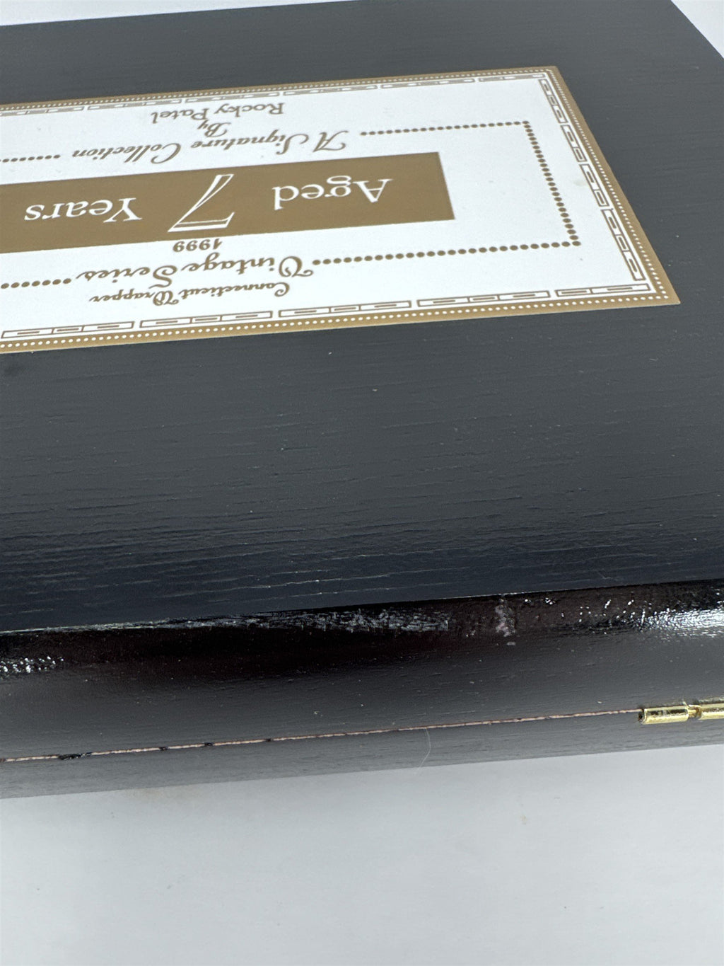 Rocky Patel Vintage Series 1999 Aged 7 Years Cigar Box Empty Black Wood Torpedo