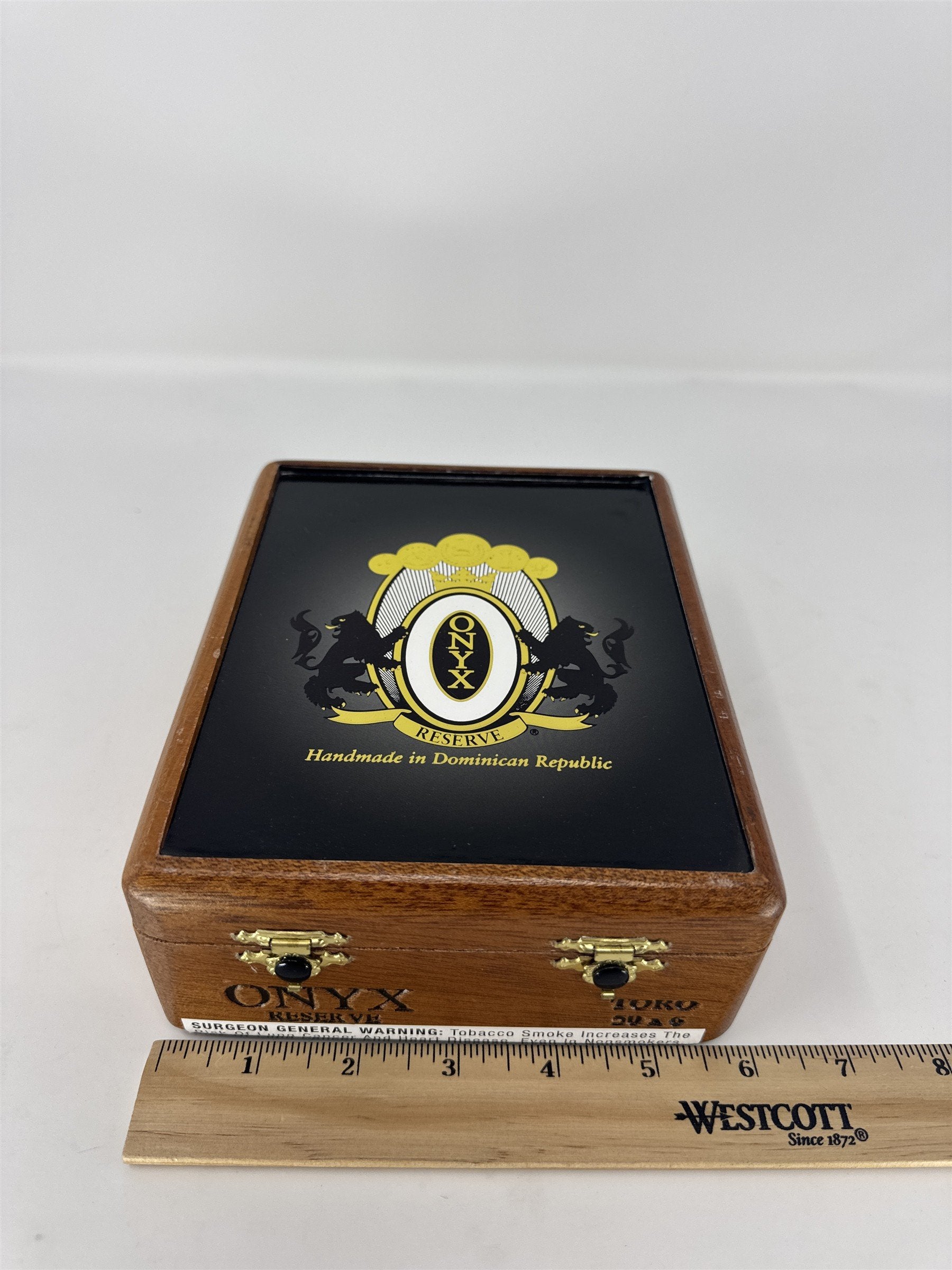 Onyx Reserve Toro Cigar Box Empty Wood Case Handmade Dominican Republic Craft DI