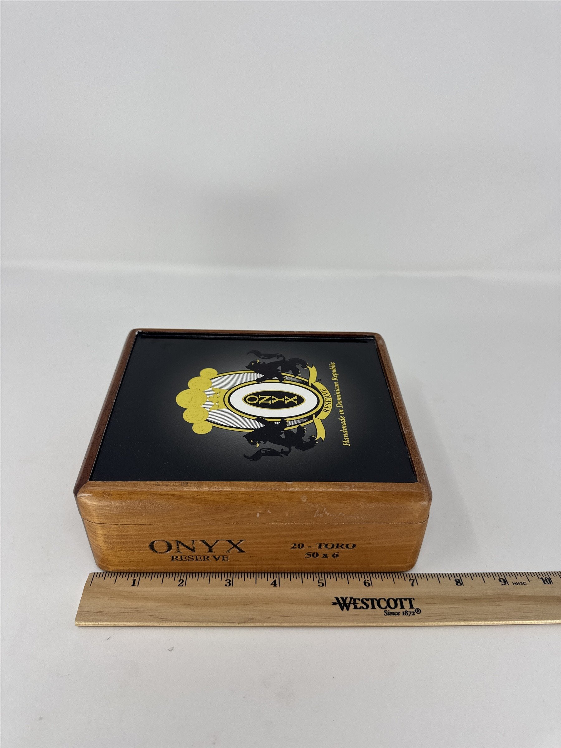 Onyx Reserve Toro Cigar Box Empty Wood Case Handmade Dominican Republic Craft DI