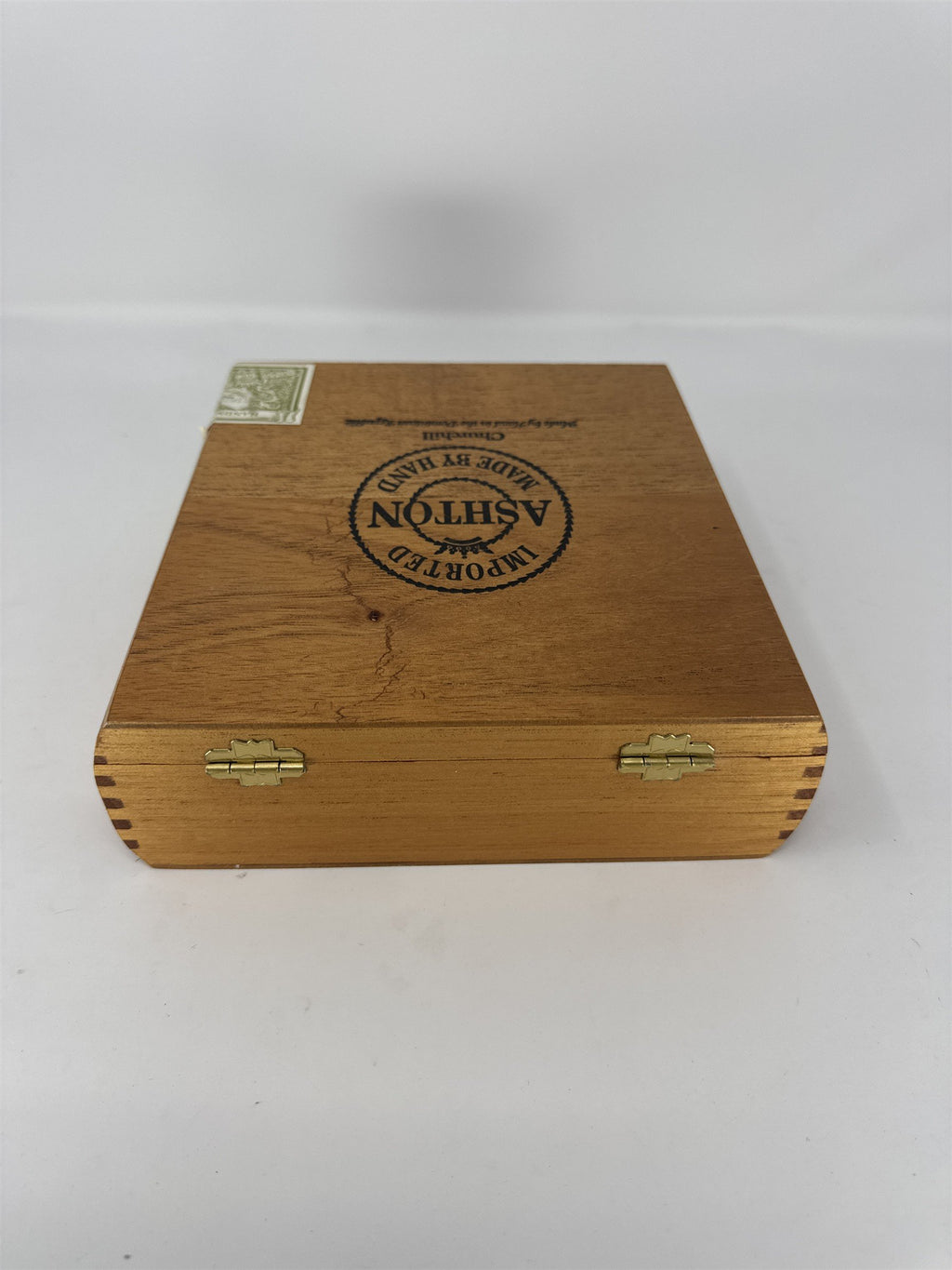 Ashton Churchill Empty Wooden Cigar Box Handmade Dominican Republic Storage Craf