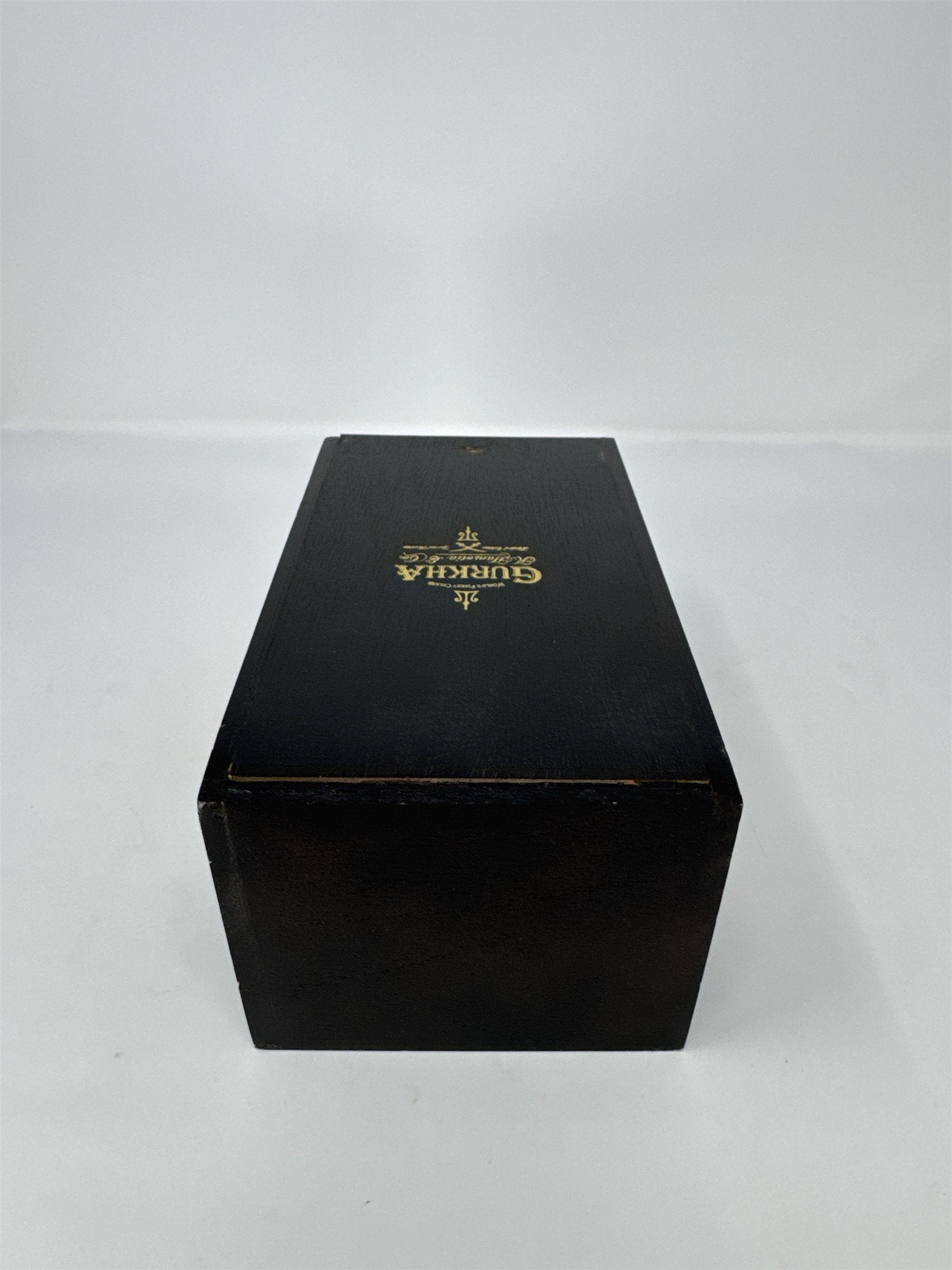 Gurkha Evil Churchill Empty Wooden Cigar Box Black Gold Stash Box Storage Craft