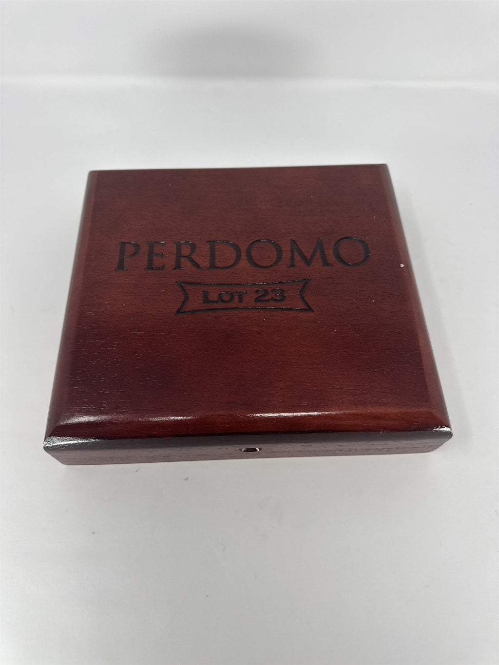 Perdomo Lot 23 Churchill Empty Wood Cigar Box Cherry Finish Storage Case Craft