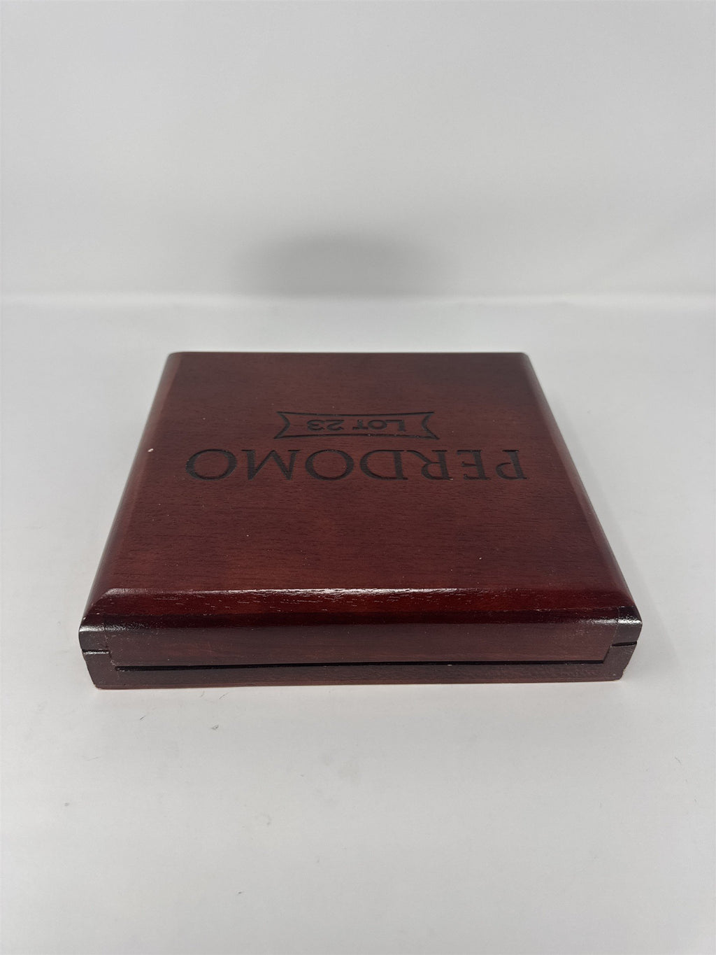 Perdomo Lot 23 Churchill Empty Wood Cigar Box Cherry Finish Storage Case Craft