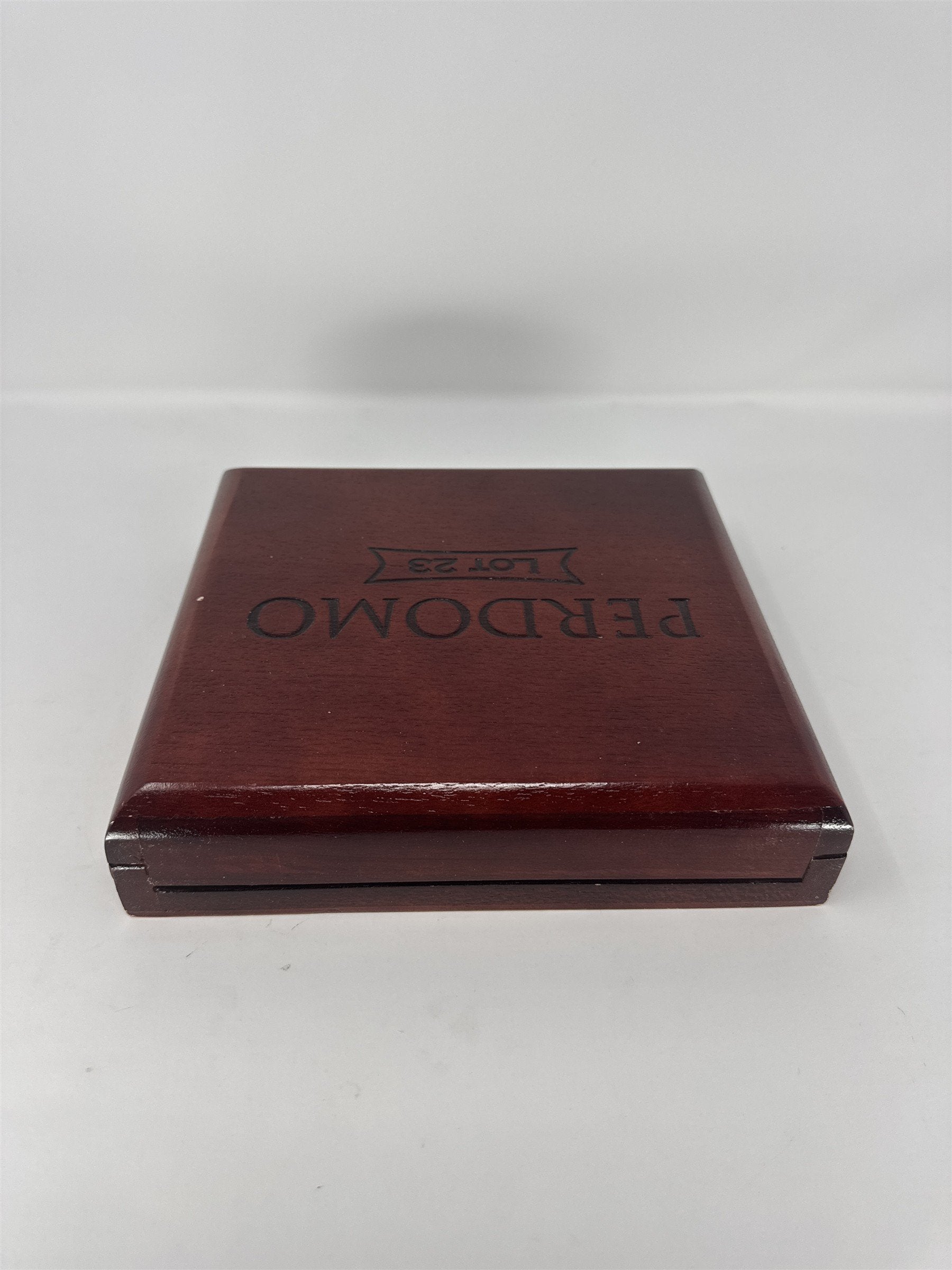Perdomo Lot 23 Churchill Empty Wood Cigar Box Cherry Finish Storage Case Craft