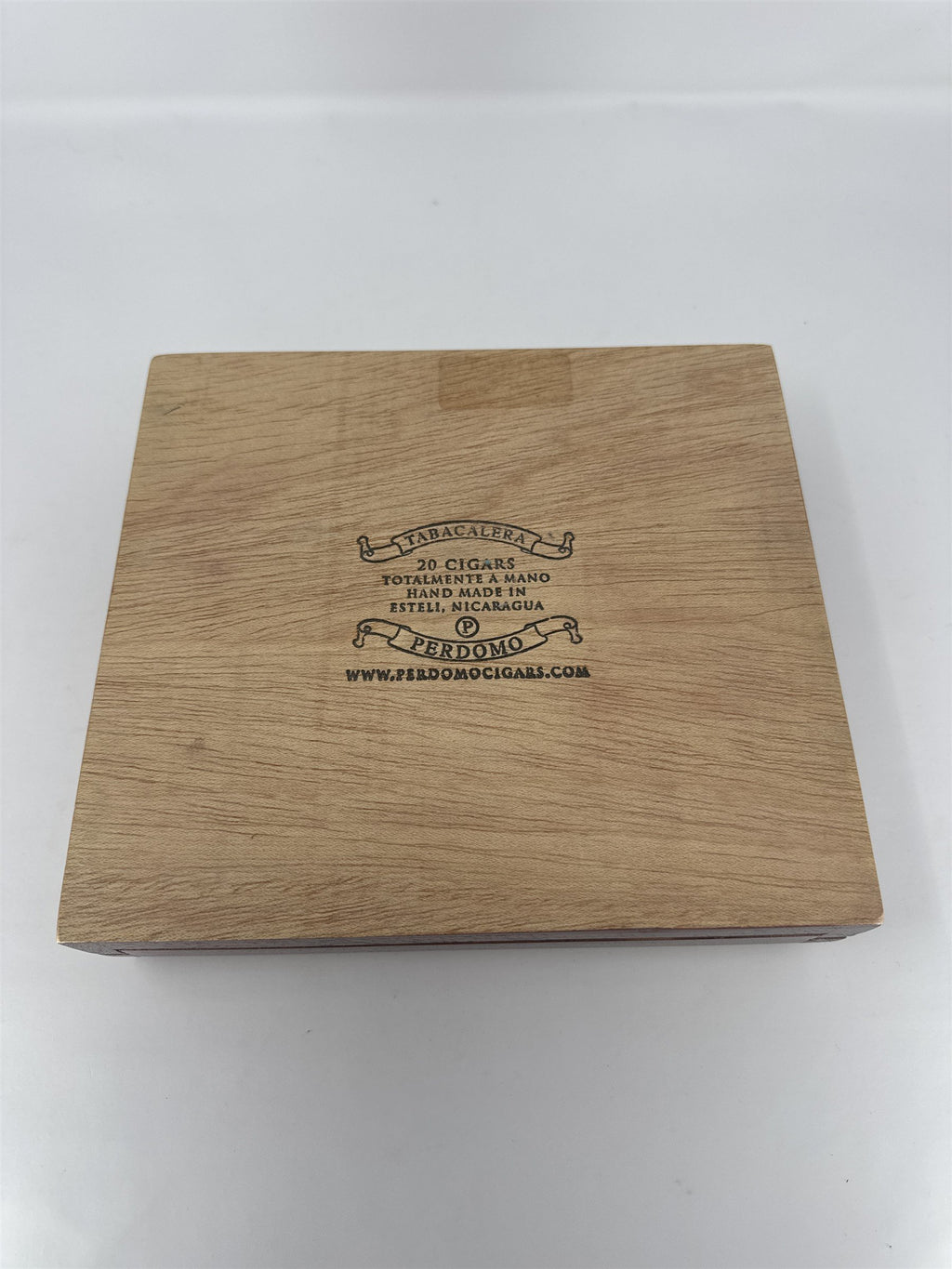 Perdomo Lot 23 Churchill Empty Wood Cigar Box Cherry Finish Storage Case Craft