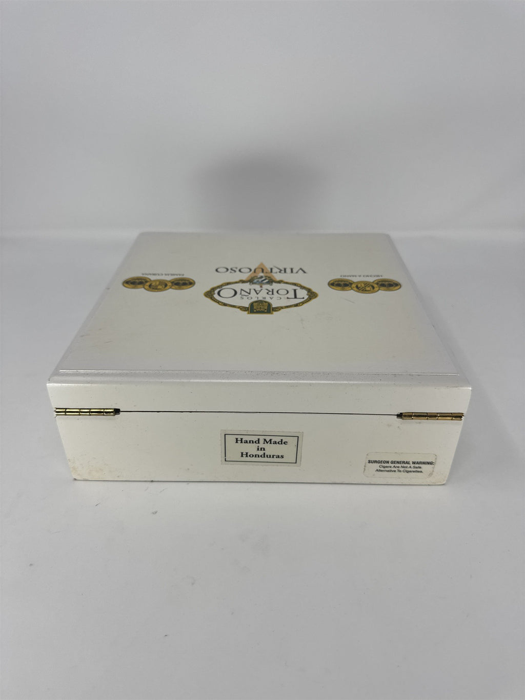 Carlos Torano Virtuoso Maestro Empty Cigar Box White Wood Lacquer Storage Craft