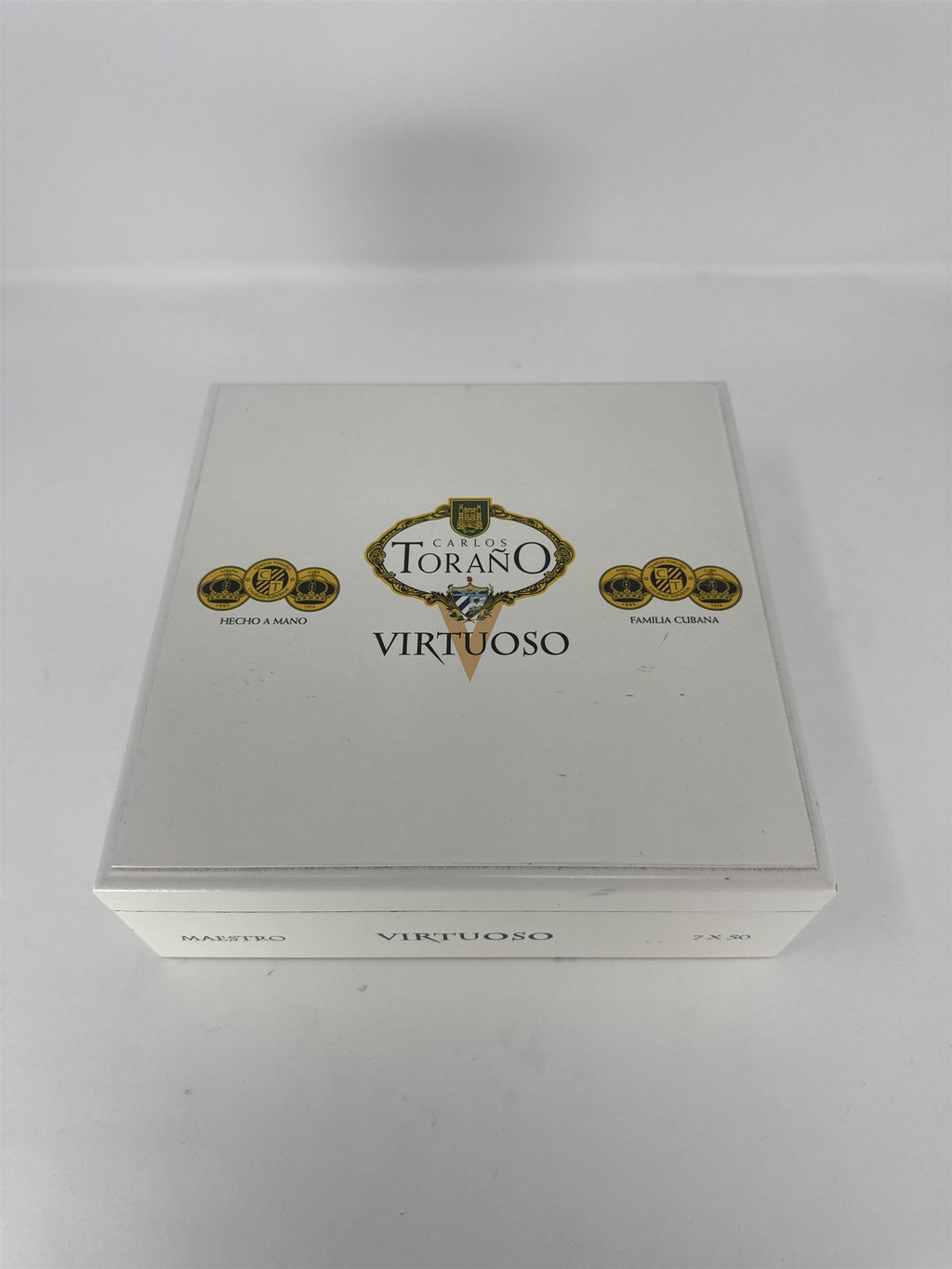Carlos Torano Virtuoso Empty Wood Cigar Box Maestro White Hand Made Honduras