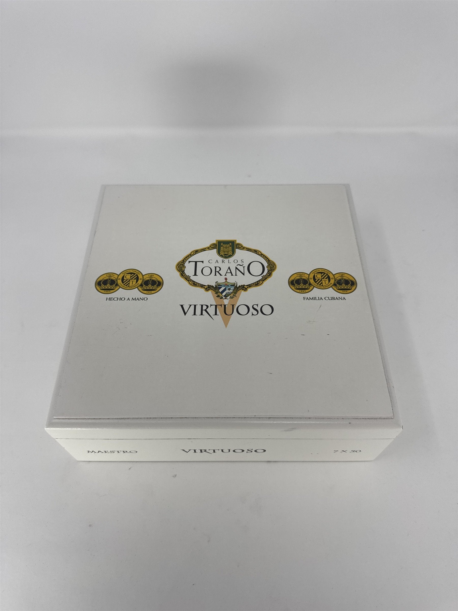 Carlos Torano Virtuoso Empty Wood Cigar Box Maestro White Hand Made Honduras