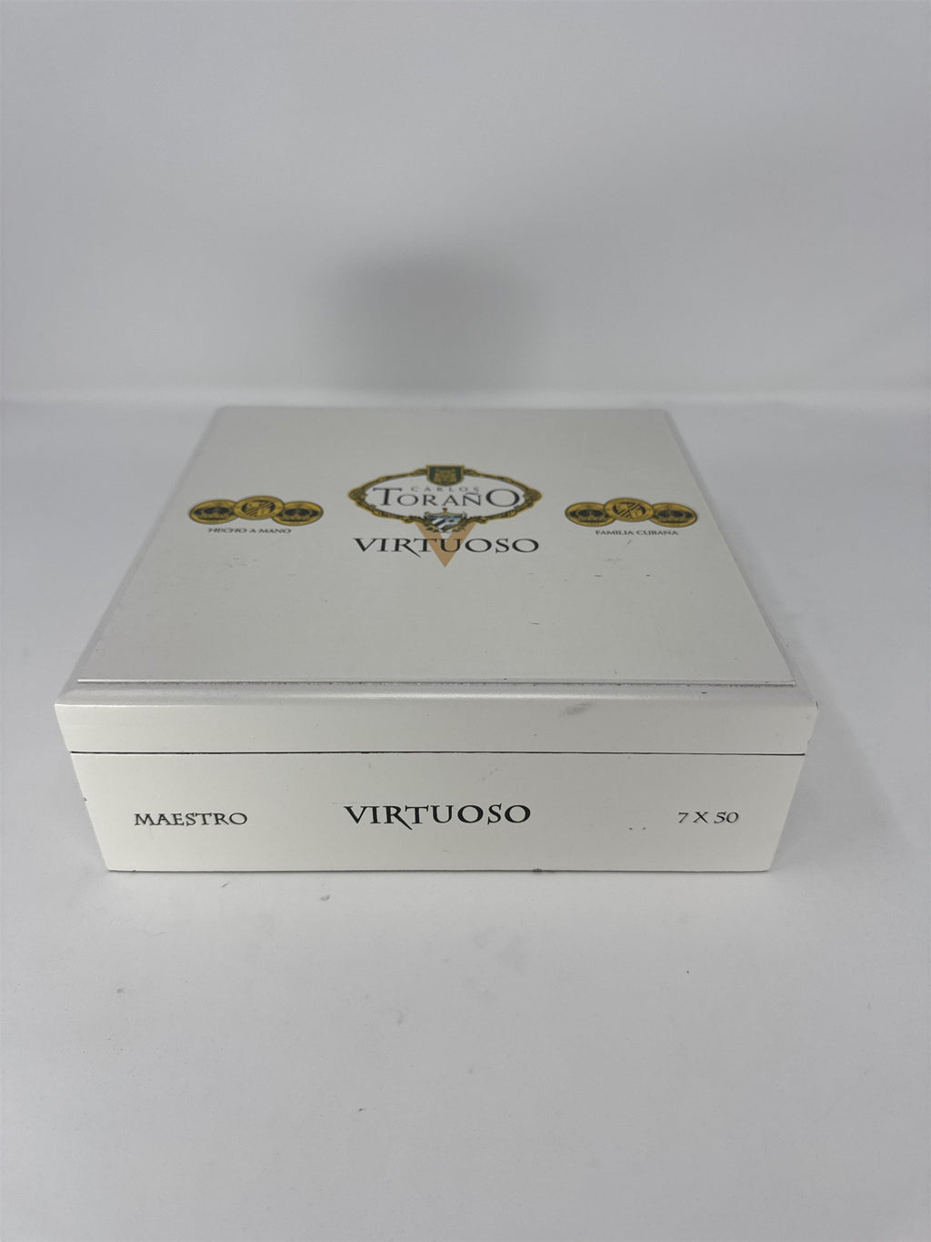Carlos Torano Virtuoso Empty Wood Cigar Box Maestro White Hand Made Honduras