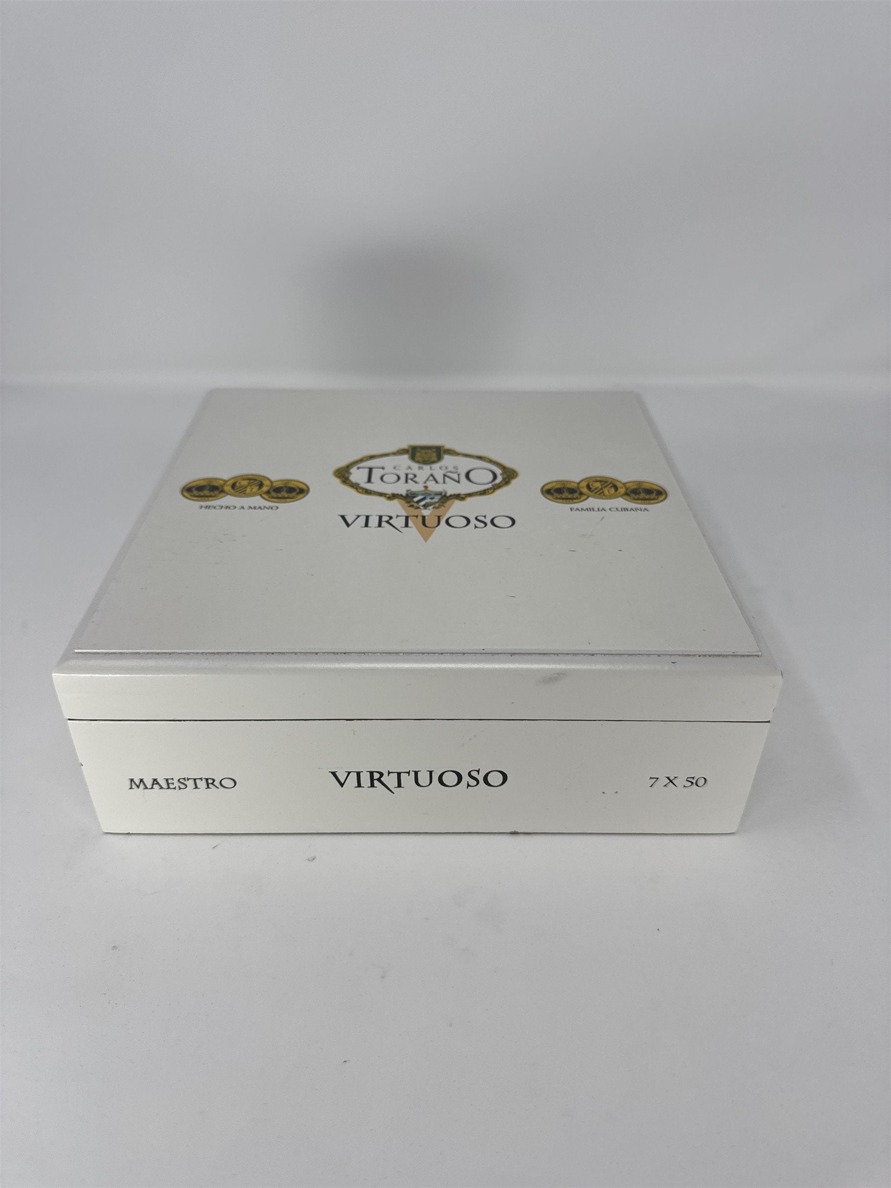 Carlos Torano Virtuoso Empty Wood Cigar Box Maestro White Hand Made Honduras