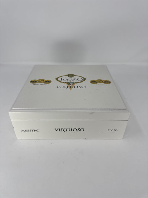 Carlos Torano Virtuoso Empty Wood Cigar Box Maestro White Hand Made Honduras