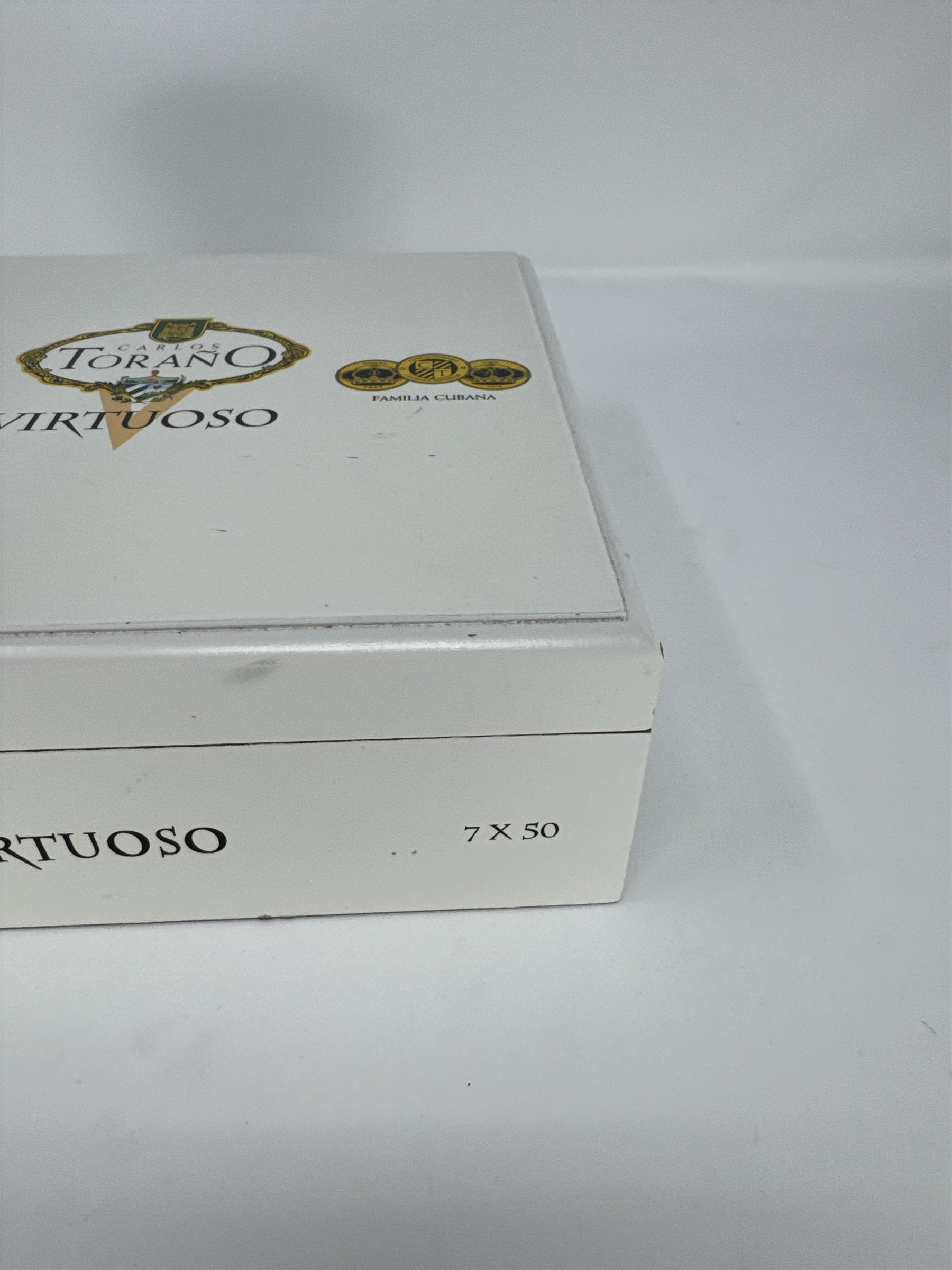 Carlos Torano Virtuoso Empty Wood Cigar Box Maestro White Hand Made Honduras