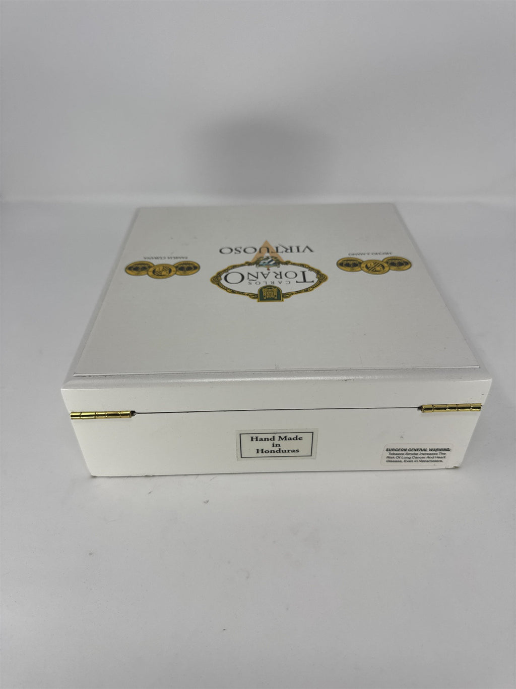 Carlos Torano Virtuoso Empty Wood Cigar Box Maestro White Hand Made Honduras