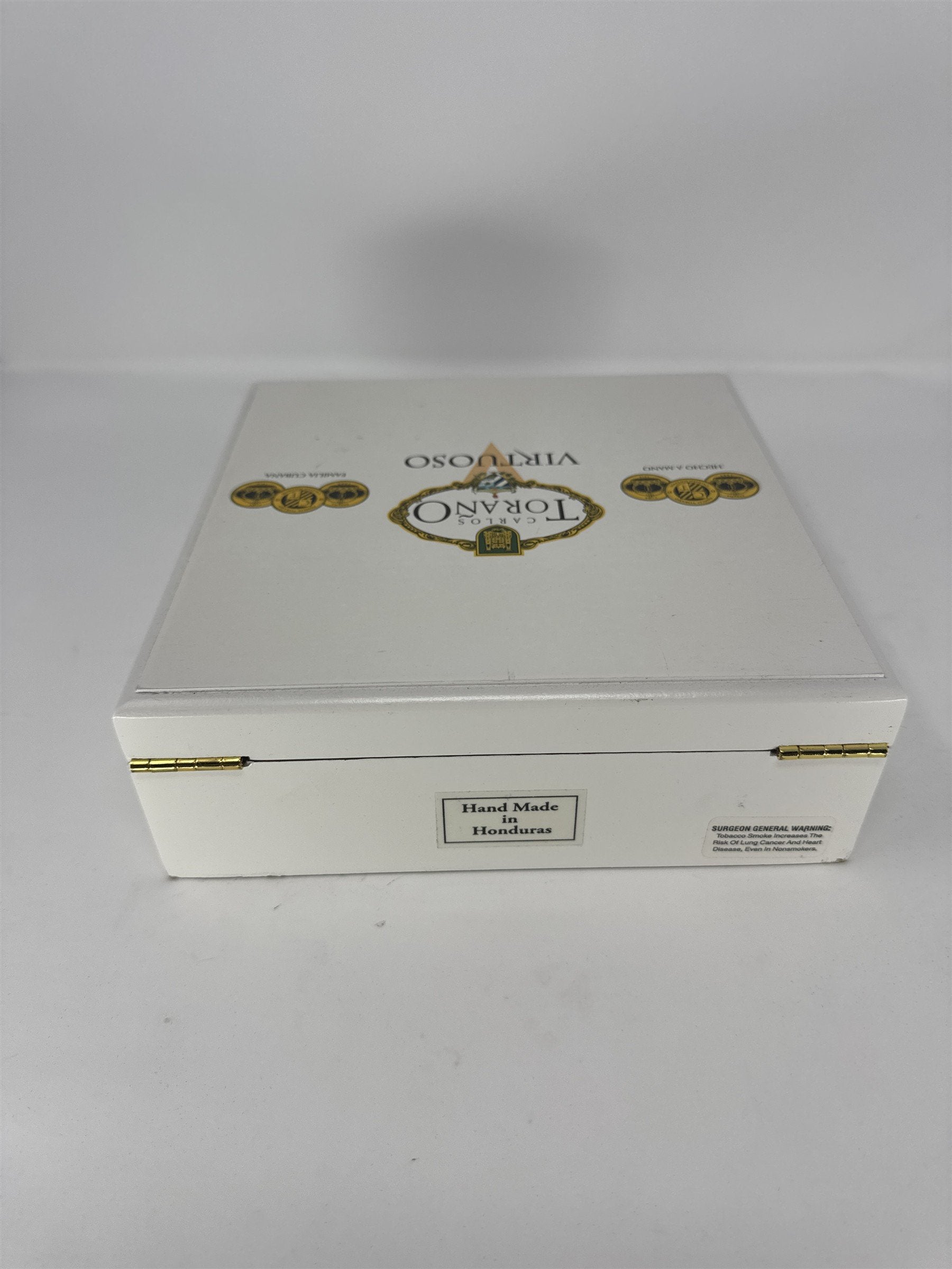 Carlos Torano Virtuoso Empty Wood Cigar Box Maestro White Hand Made Honduras