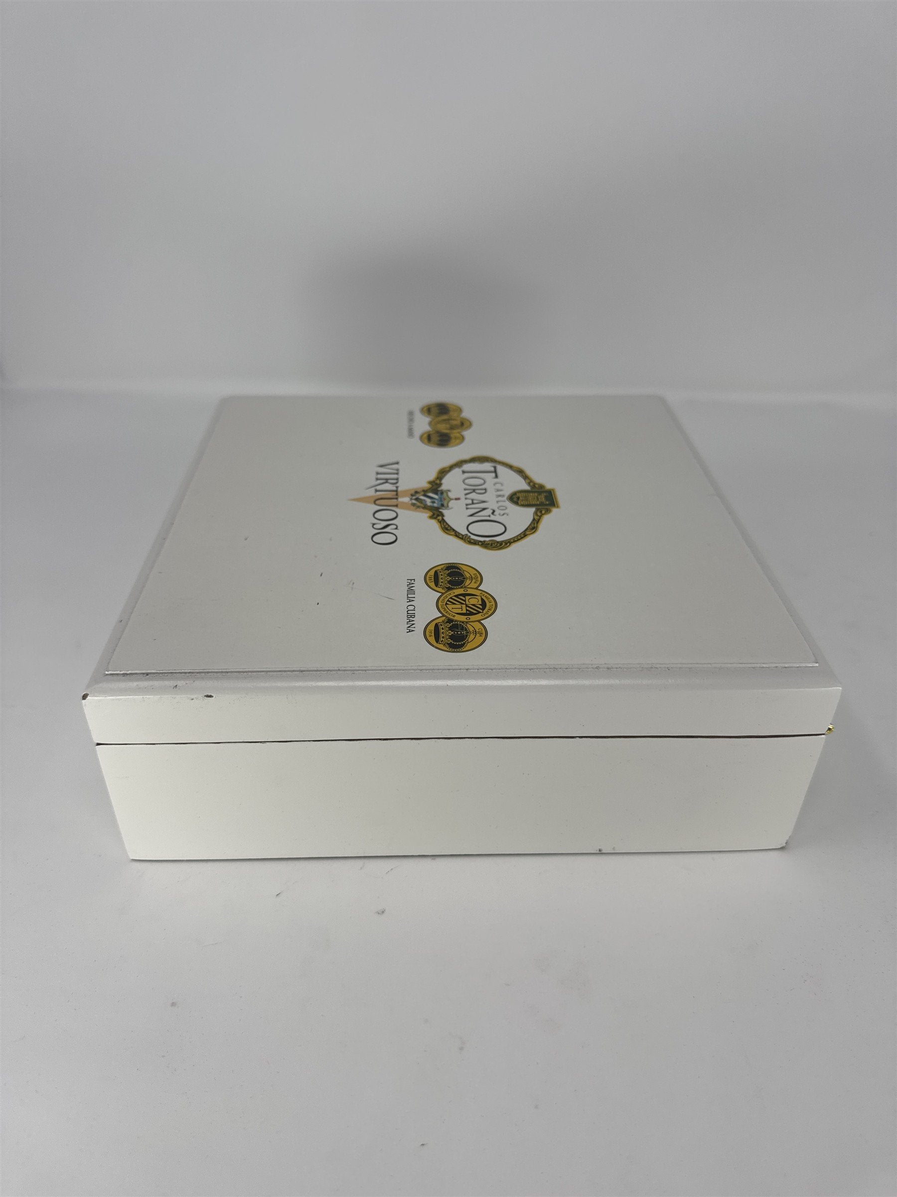 Carlos Torano Virtuoso Empty Wood Cigar Box Maestro White Hand Made Honduras