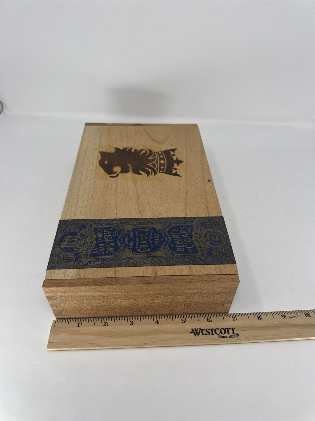 Drew Estate Undercrown Belicoso Empty Wood Cigar Box Lion Logo Storage Craft