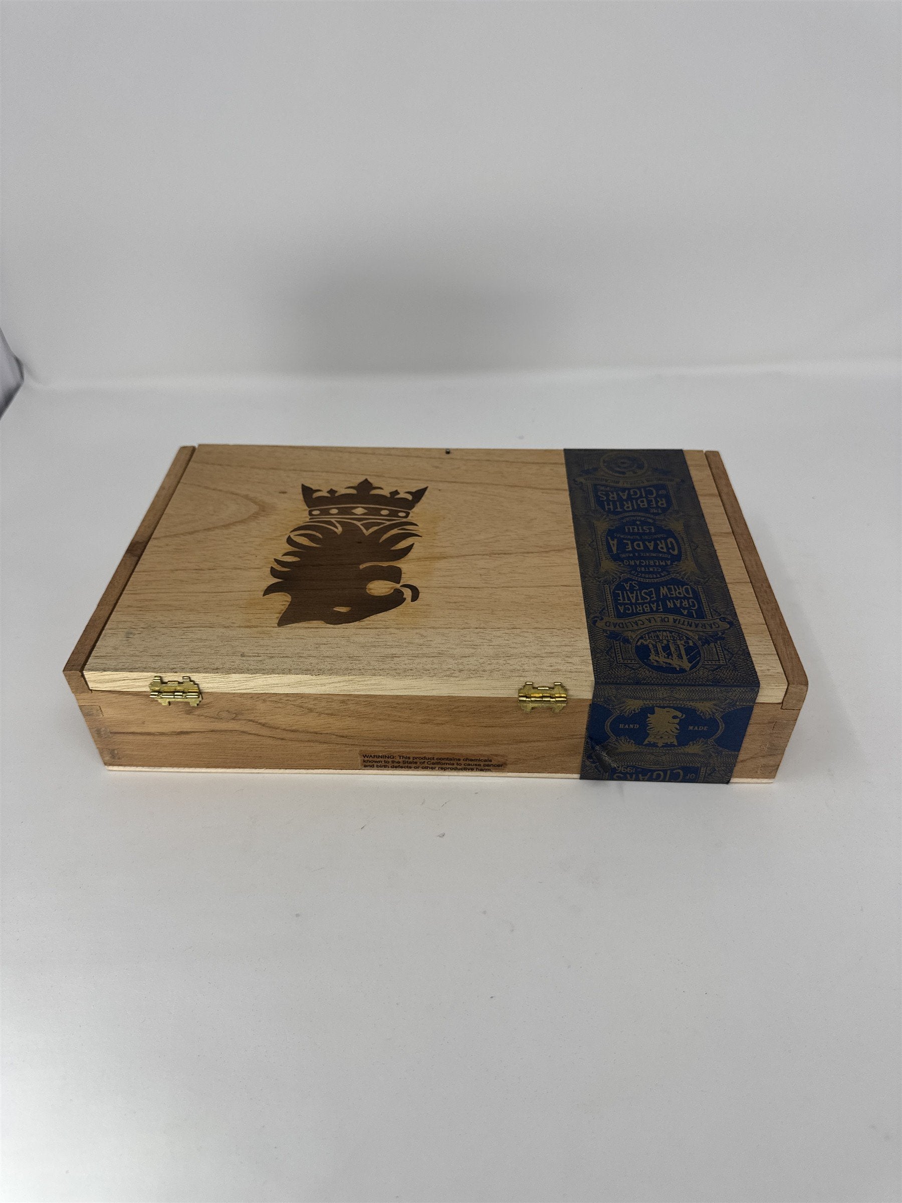 Drew Estate Undercrown Belicoso Empty Wood Cigar Box Lion Logo Storage Craft
