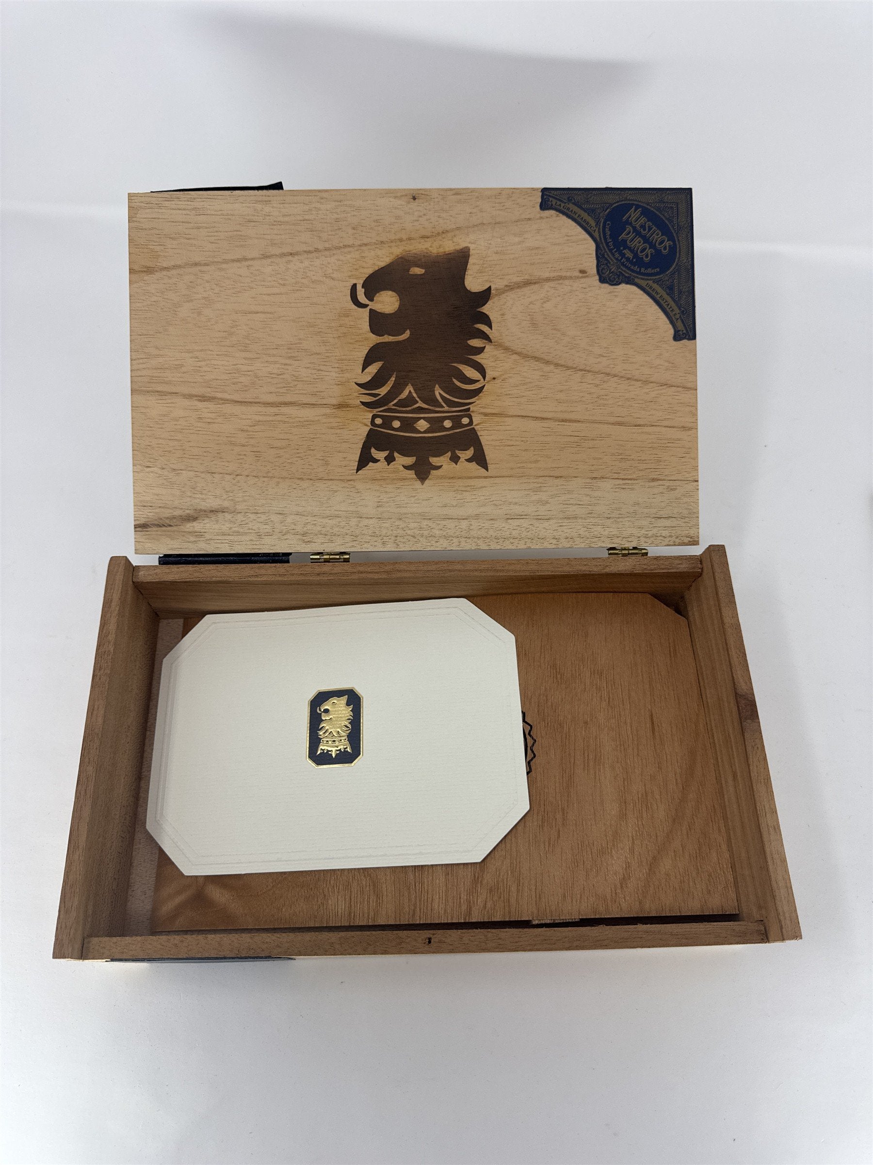 Drew Estate Undercrown Belicoso Empty Wood Cigar Box Lion Logo Storage Craft