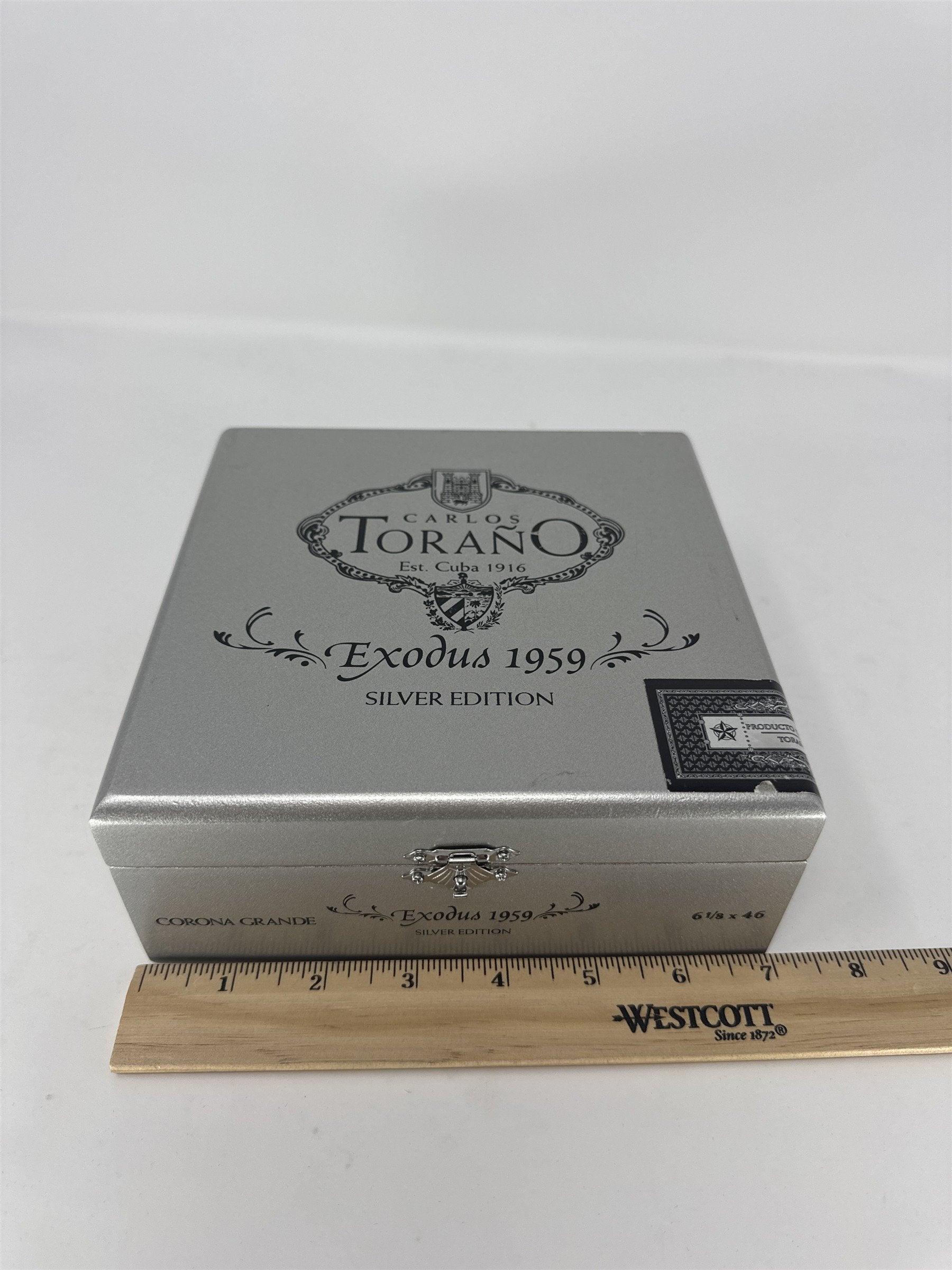 Carlos Torano Exodus 1959 Silver Edition Empty Cigar Box Wood Rated 92 Craft