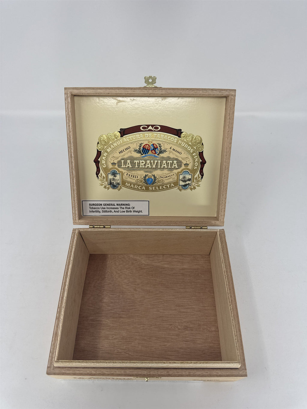 CAO La Traviata Divino Empty Wood Cigar Box 93 Rated Storage Case Decor Craft