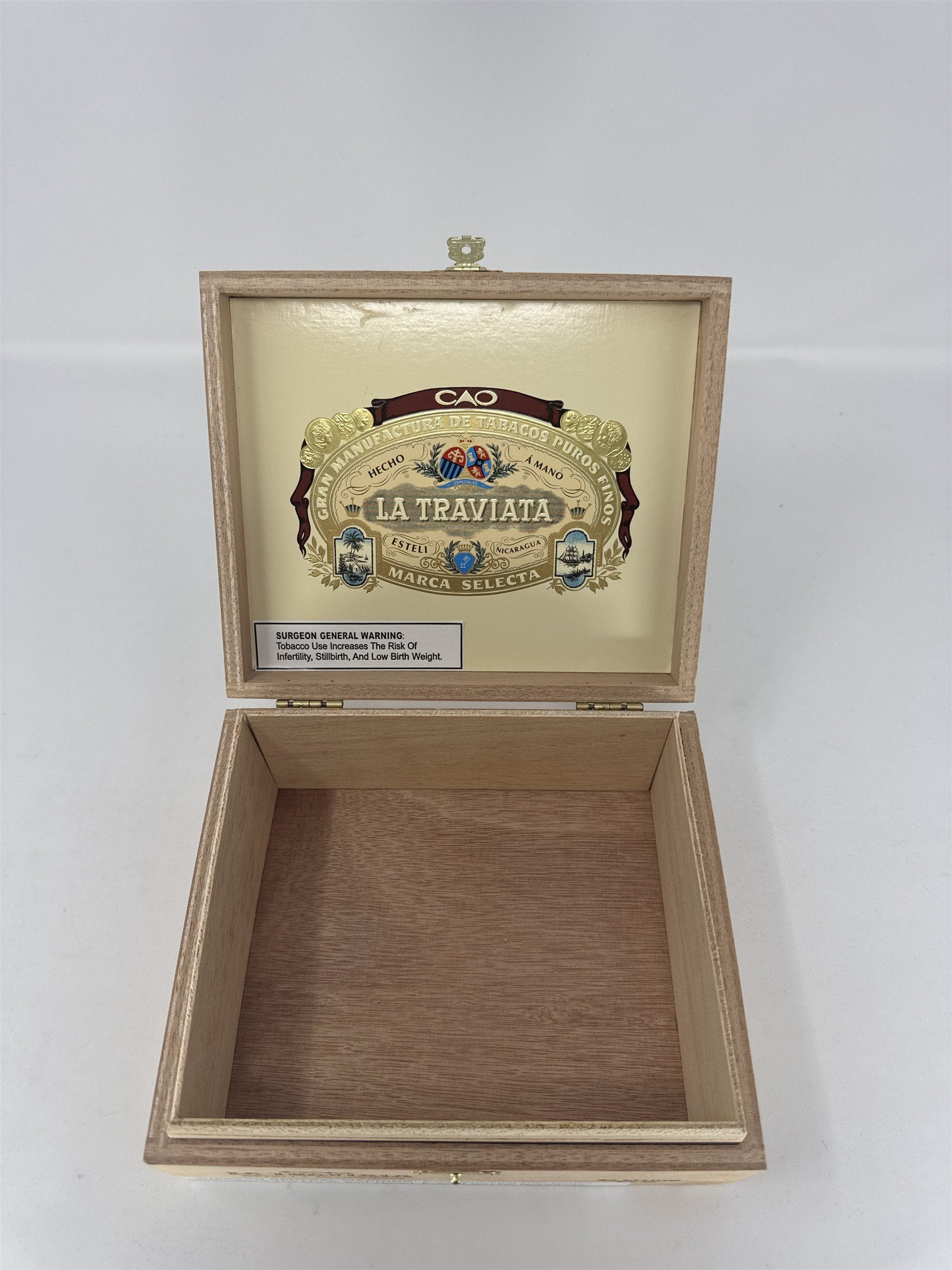 CAO La Traviata Divino Empty Wood Cigar Box 93 Rated Storage Case Decor Craft