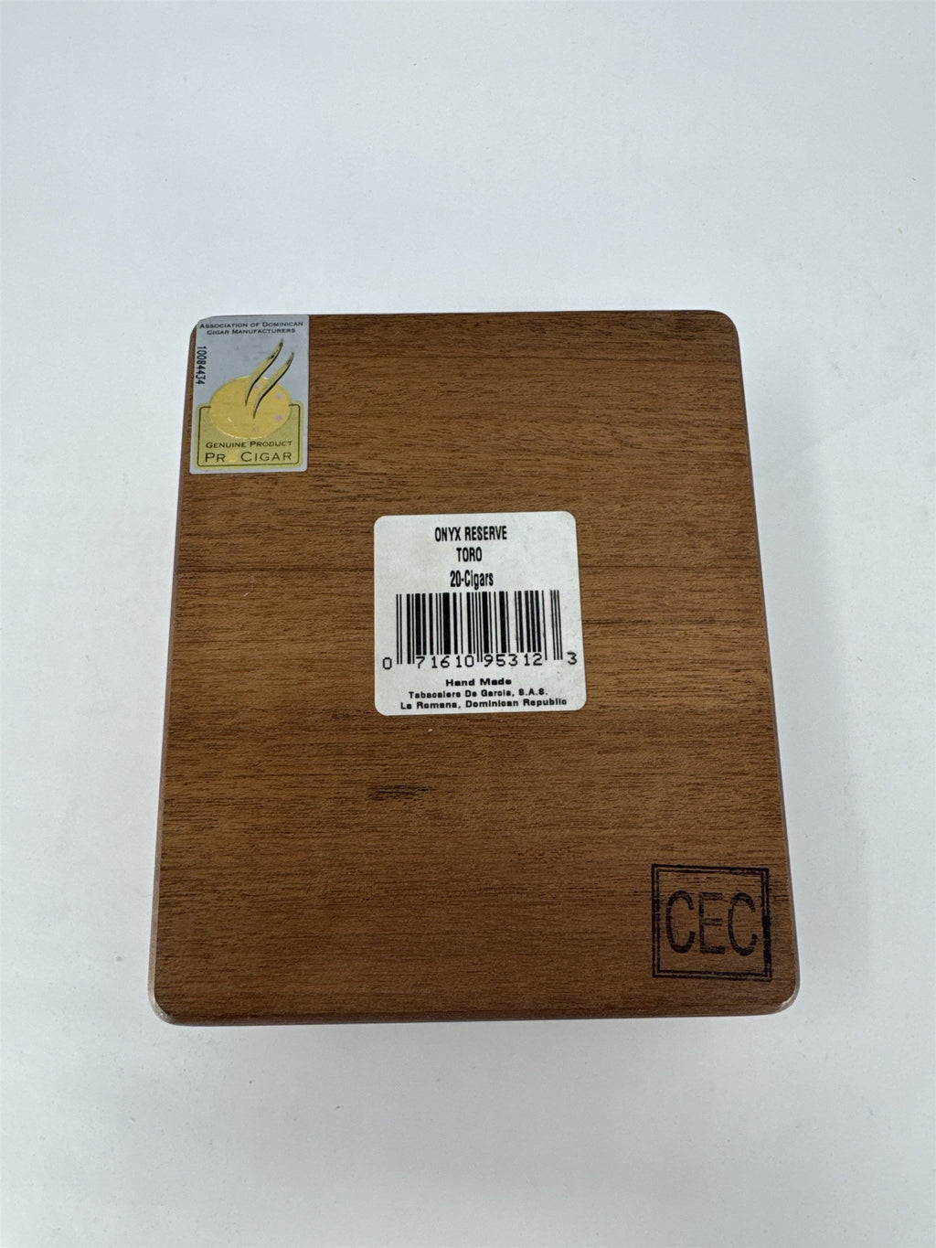 Onyx Reserve Toro Empty Wood Cigar Box Black Lacquer Top Lion Logo Storage Craft