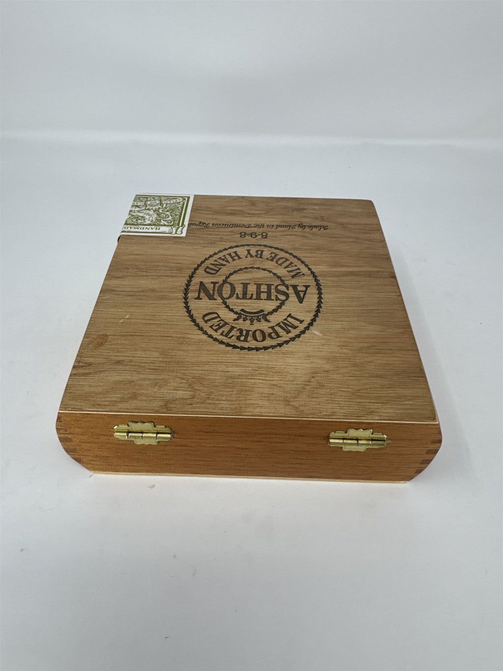 Ashton 8-9-8 Empty Wood Cigar Box Handmade Dominican Republic Storage Craft
