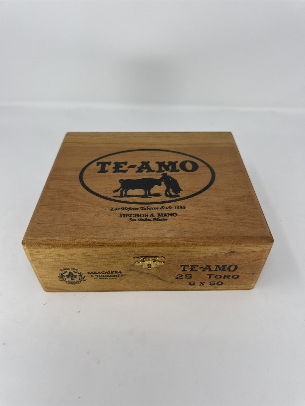 Te-Amo Toro Clasico Empty Wood Cigar Box Mexico Handmade Storage Decor Craft