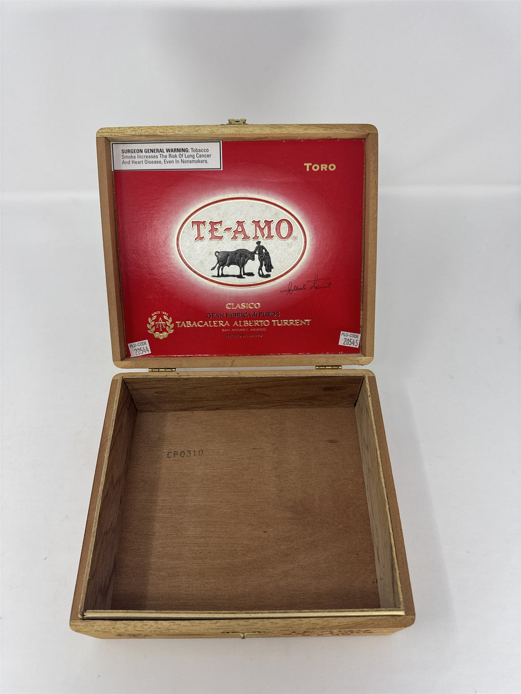 Te-Amo Toro Clasico Empty Wood Cigar Box Mexico Handmade Storage Decor Craft